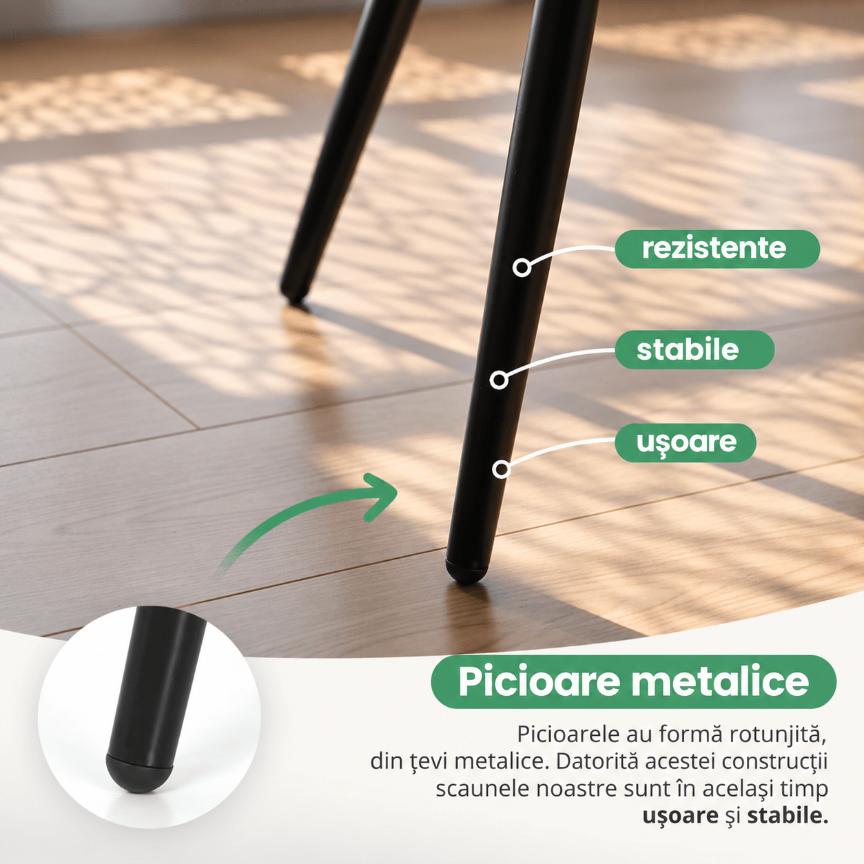 Set 2 scaune dining tapitate din velur Florence, 55x58x82 cm, maxim 120 kg, gri grafit — imaginea 11