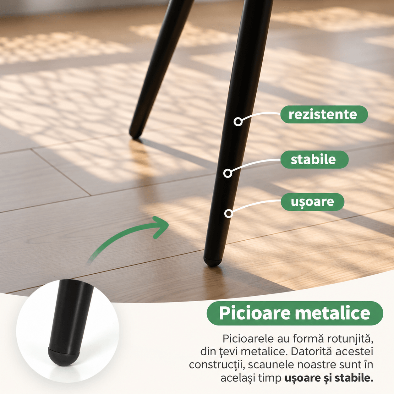 Set 2 scaune dining tapitate din catifea Diamante, 55x58x83 cm, maxim 120 kg, crem — imaginea 11