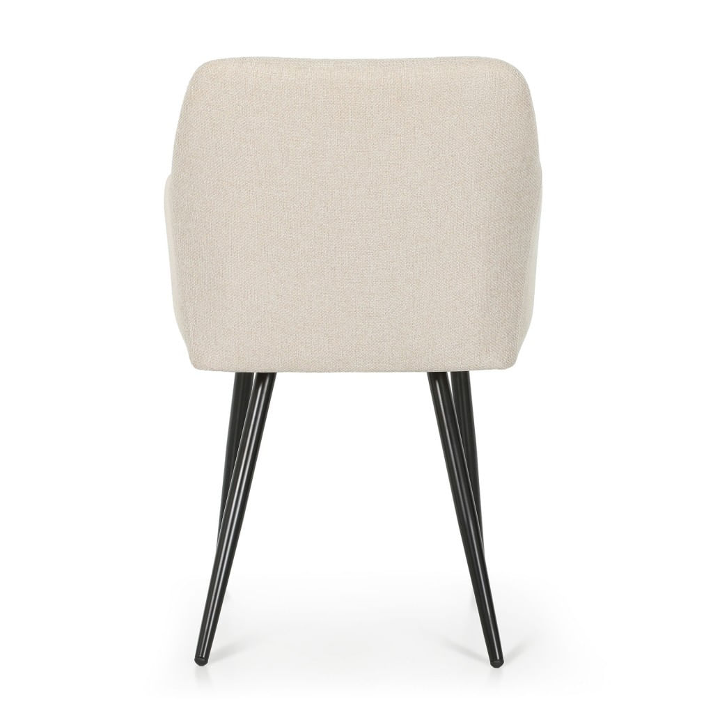 Set 2 scaune dining tapitate cu velur Luxano, cusaturi patrate, 54x58x82 cm, bej — imaginea 7