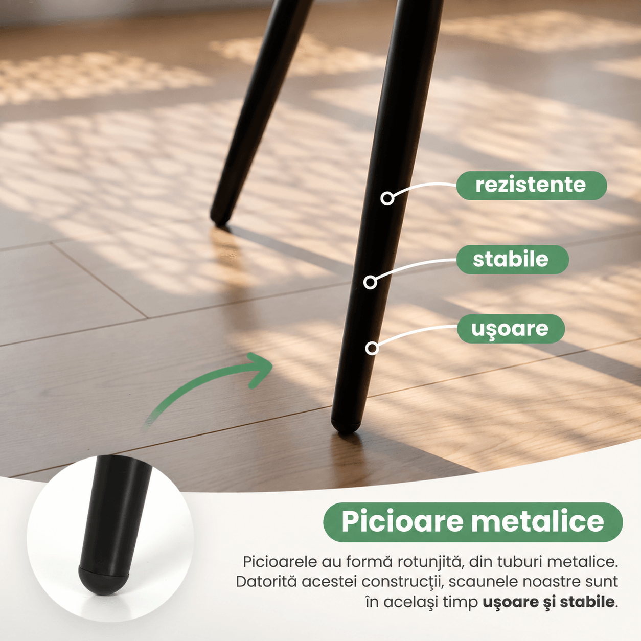 Set 2 scaune dining tapitate cu velur Luxano, cusaturi patrate, 54x58x82 cm, aramiu — imaginea 13