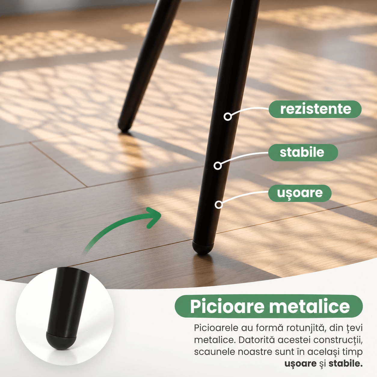 Set 2 scaune dining tapitate cu velur Luxano, cusaturi patrate, 54x58x82 cm, crem — imaginea 12