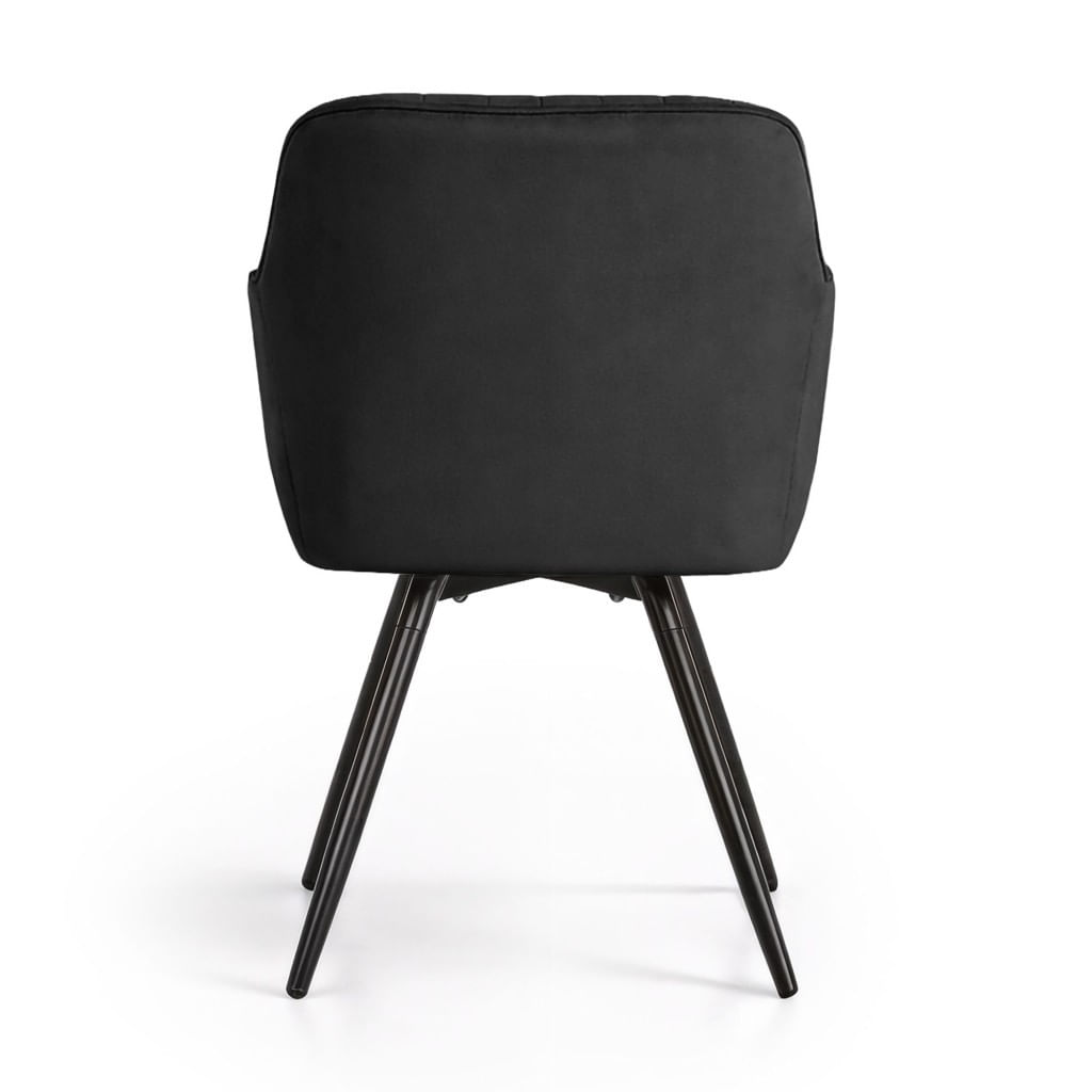 Set 2 scaune dining rotative tapitate din catifea Turno, 55x58x83 cm, maxim 120 kg, negru — imaginea 7