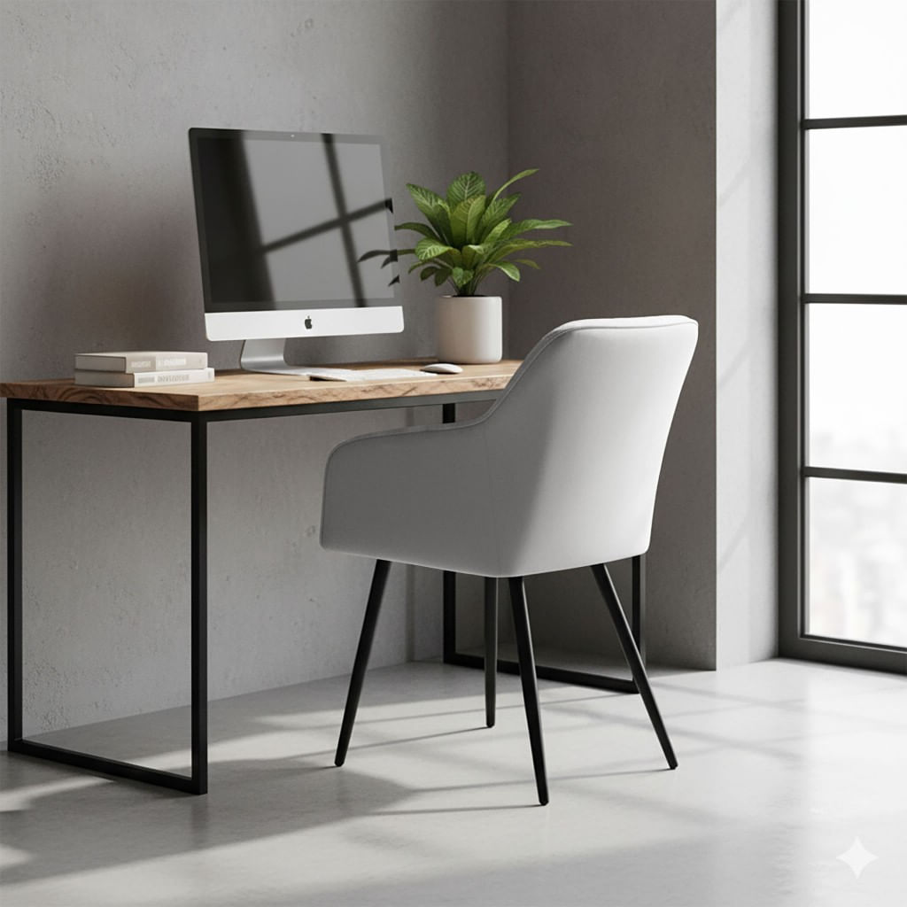Set 2 scaune dining tapitate Velto, catifea, matlasate cu romburi, 52x58x82 cm, maxim 120 kg, gri — imaginea 3
