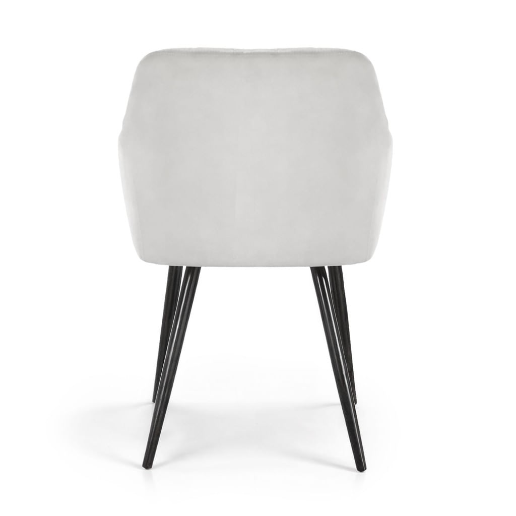 Set 2 scaune dining tapitate Velto, catifea, matlasate cu romburi, 52x58x82 cm, maxim 120 kg, gri — imaginea 4