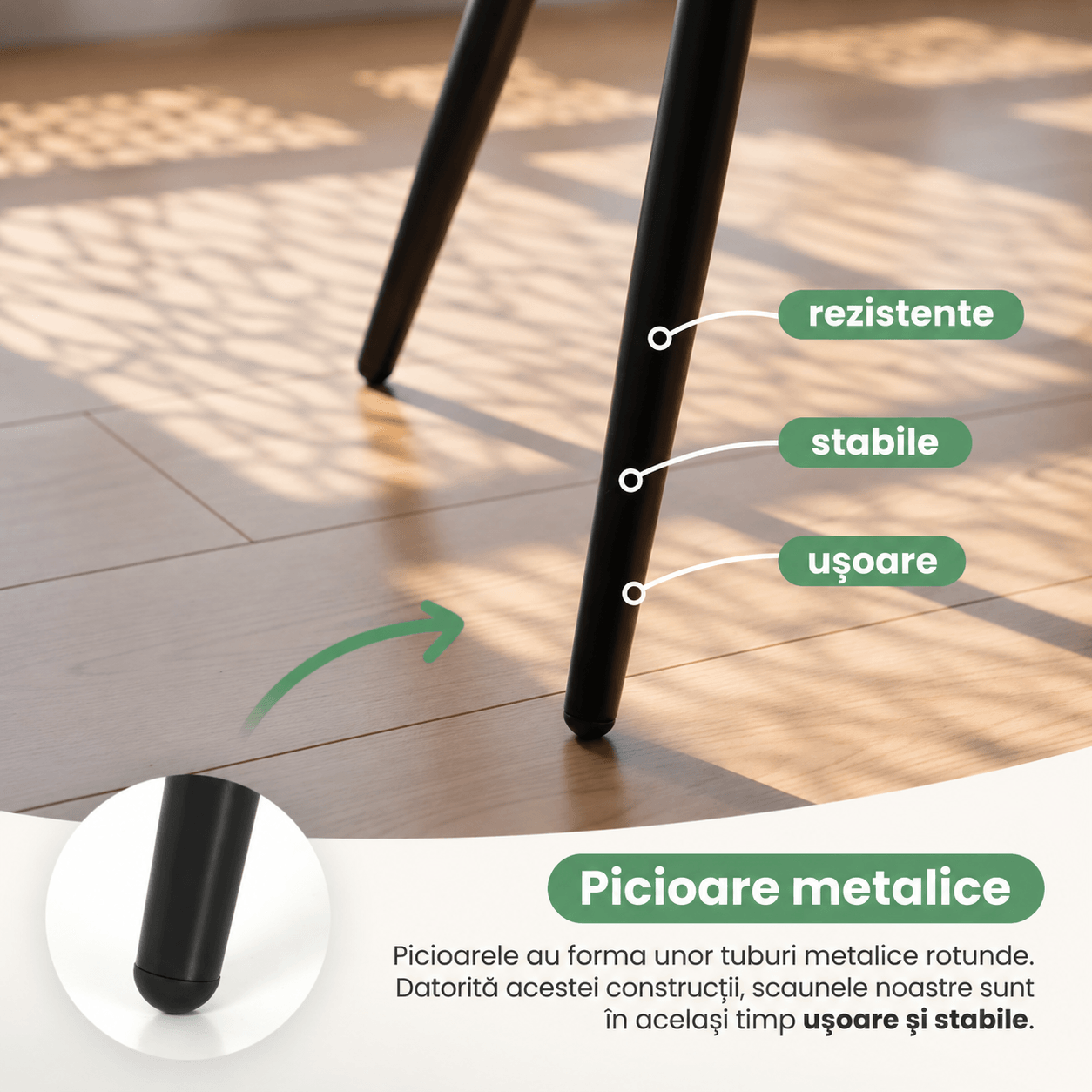 Set 2 scaune dining tapitate cu velur Luxano, cusaturi patrate, 54x58x82 cm, gri — imaginea 10