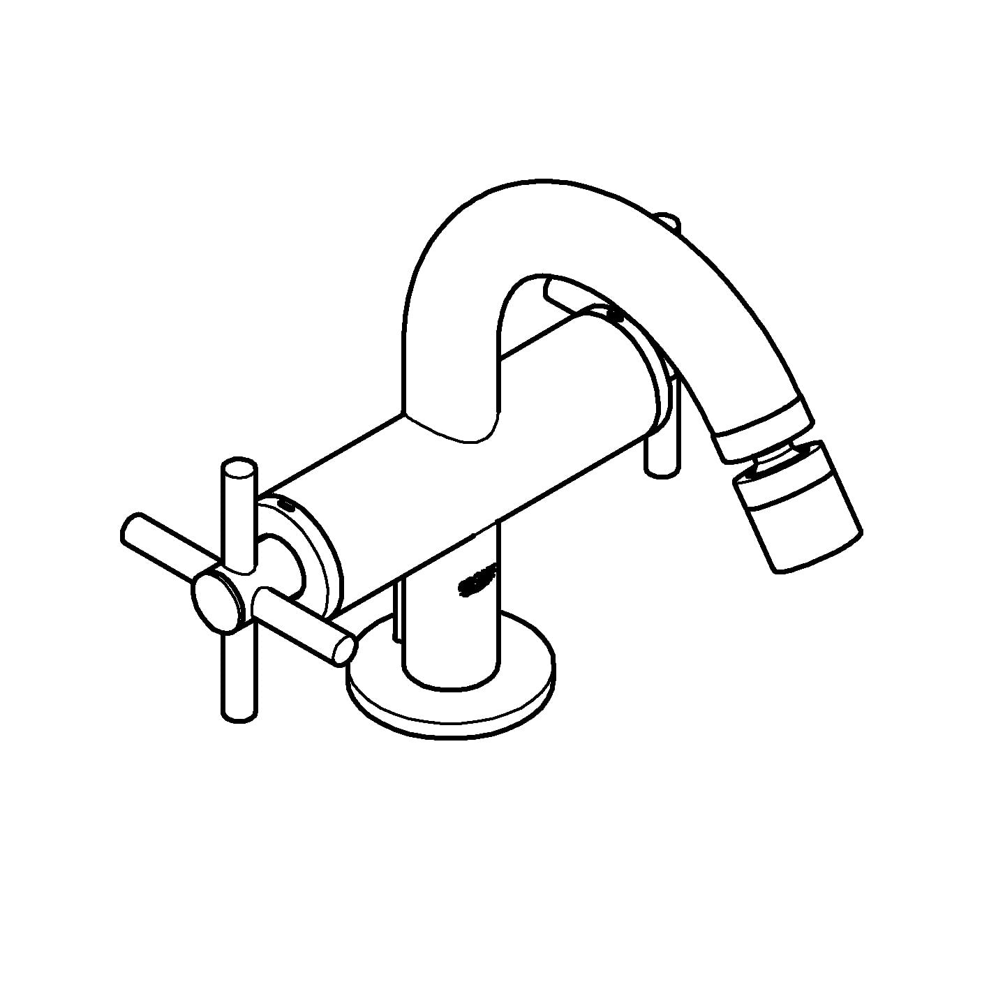 Baterie bideu Grohe 24027003, 28 mm, 1 bar, 34 mm, 167 mm, 126 mm, 575 mm, 1 orificii instalare, Crom — imaginea 3
