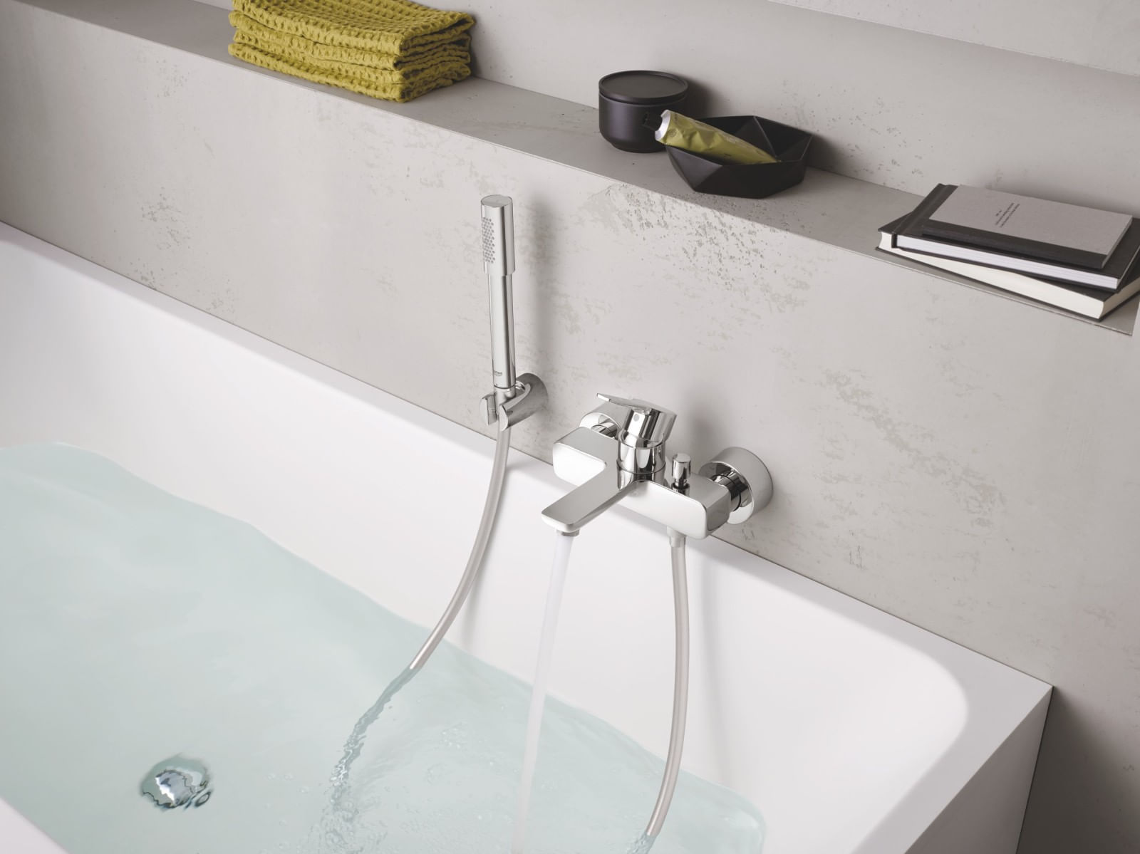 Set de cada Grohe 33850001, 1 bar, 66 mm, 1.25 m, 244 mm, 184 mm, 2 orificii instalare, 1 functii para dus, Crom — imaginea 4