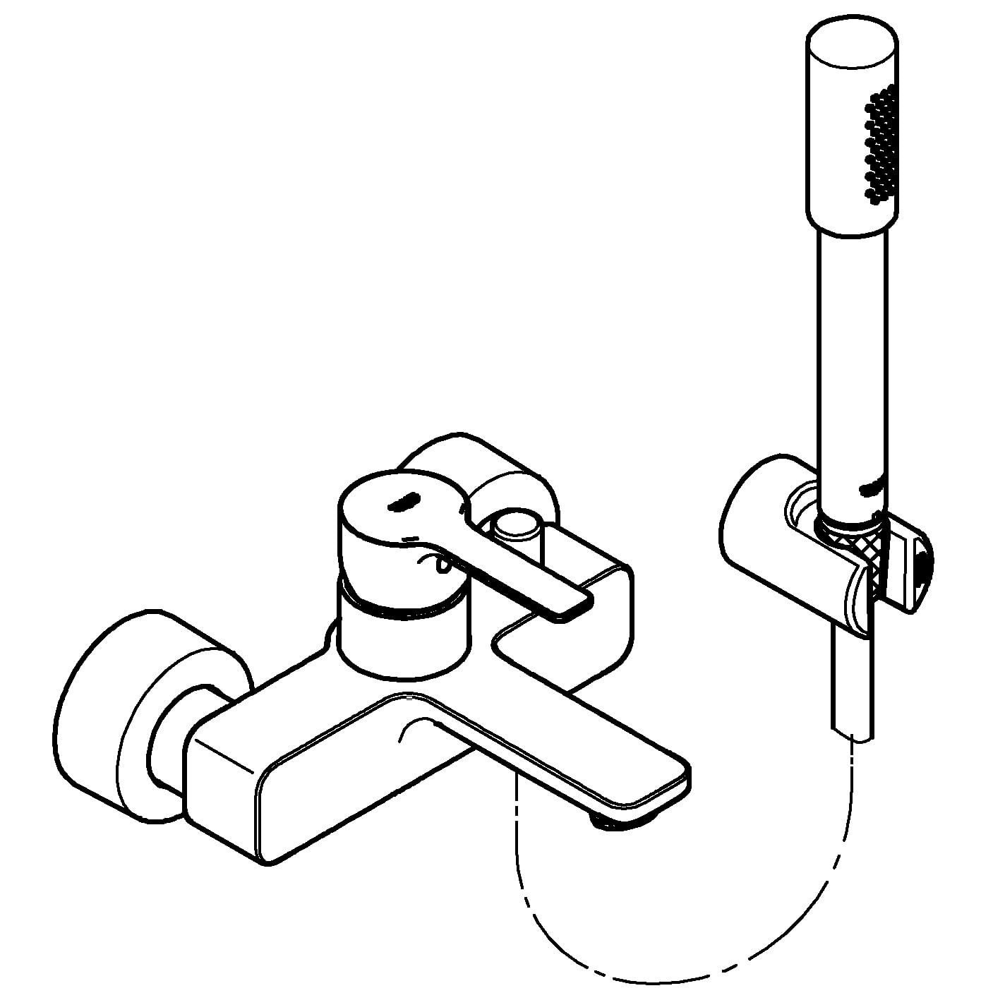 Set de cada Grohe 33850001, 1 bar, 66 mm, 1.25 m, 244 mm, 184 mm, 2 orificii instalare, 1 functii para dus, Crom — imaginea 5