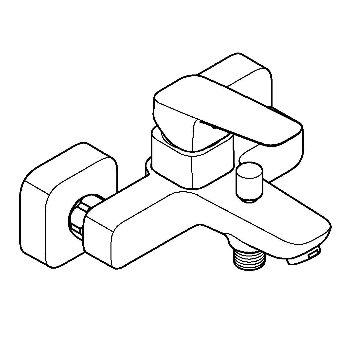Baterie cada Grohe 1018132430, 1 bar, 167 mm, 224 mm, 50 mm, 2 orificii instalare, 1/2 dimensiune racord, Negru — imaginea 6