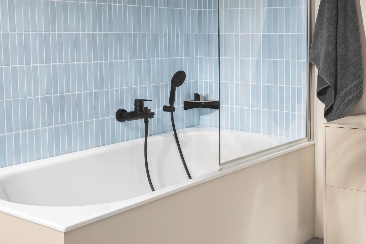 Baterie cada Grohe 328872430, 1 bar, 164 mm, 212 mm, 2 orificii instalare, 1/2 dimensiune racord, Negru — imaginea 6