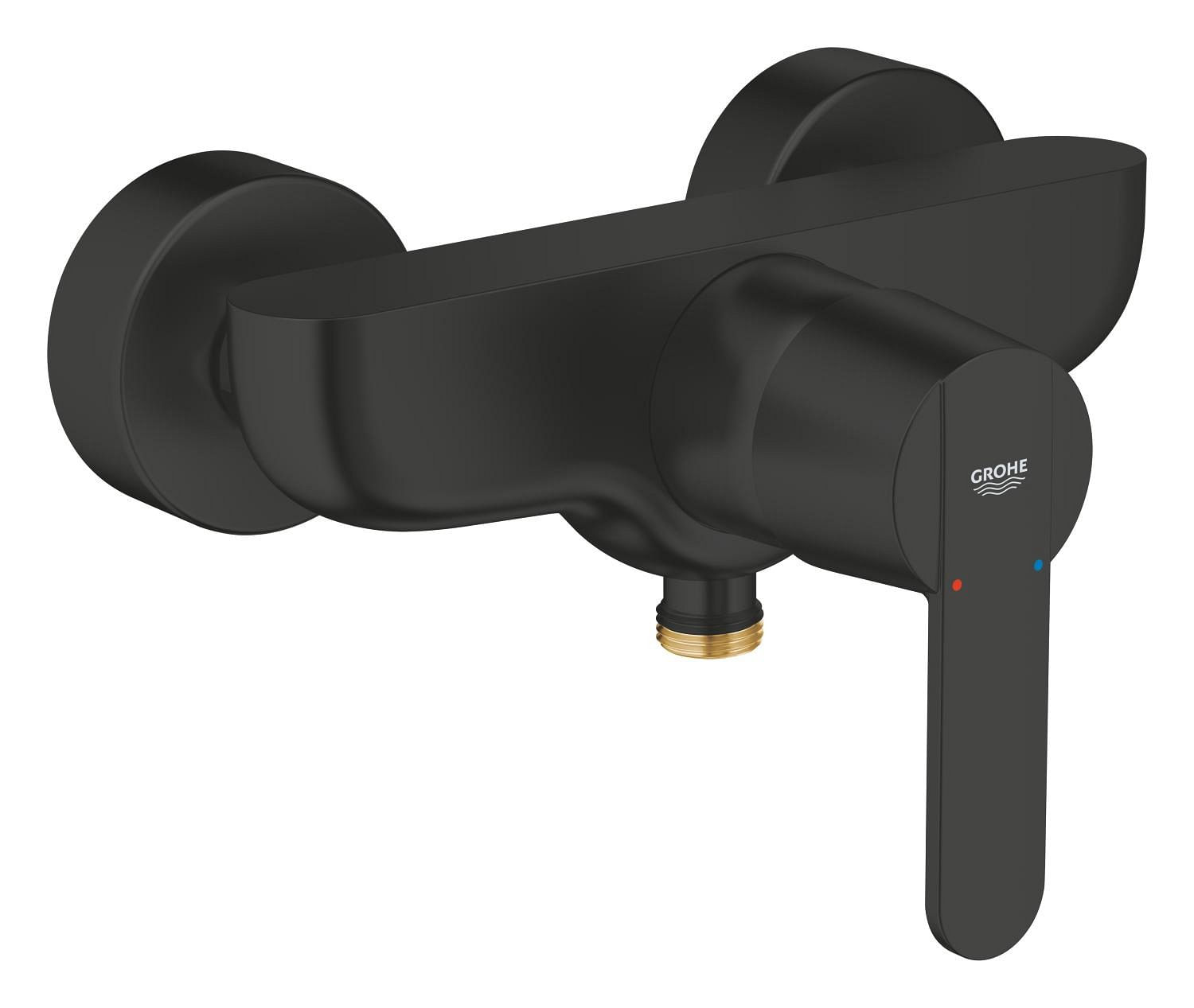 Baterie dus Grohe 328882430, 1 bar, 135 mm, 215 mm, 2 orificii instalare, 1/2 dimensiune racord furtun, Negru — imaginea 3
