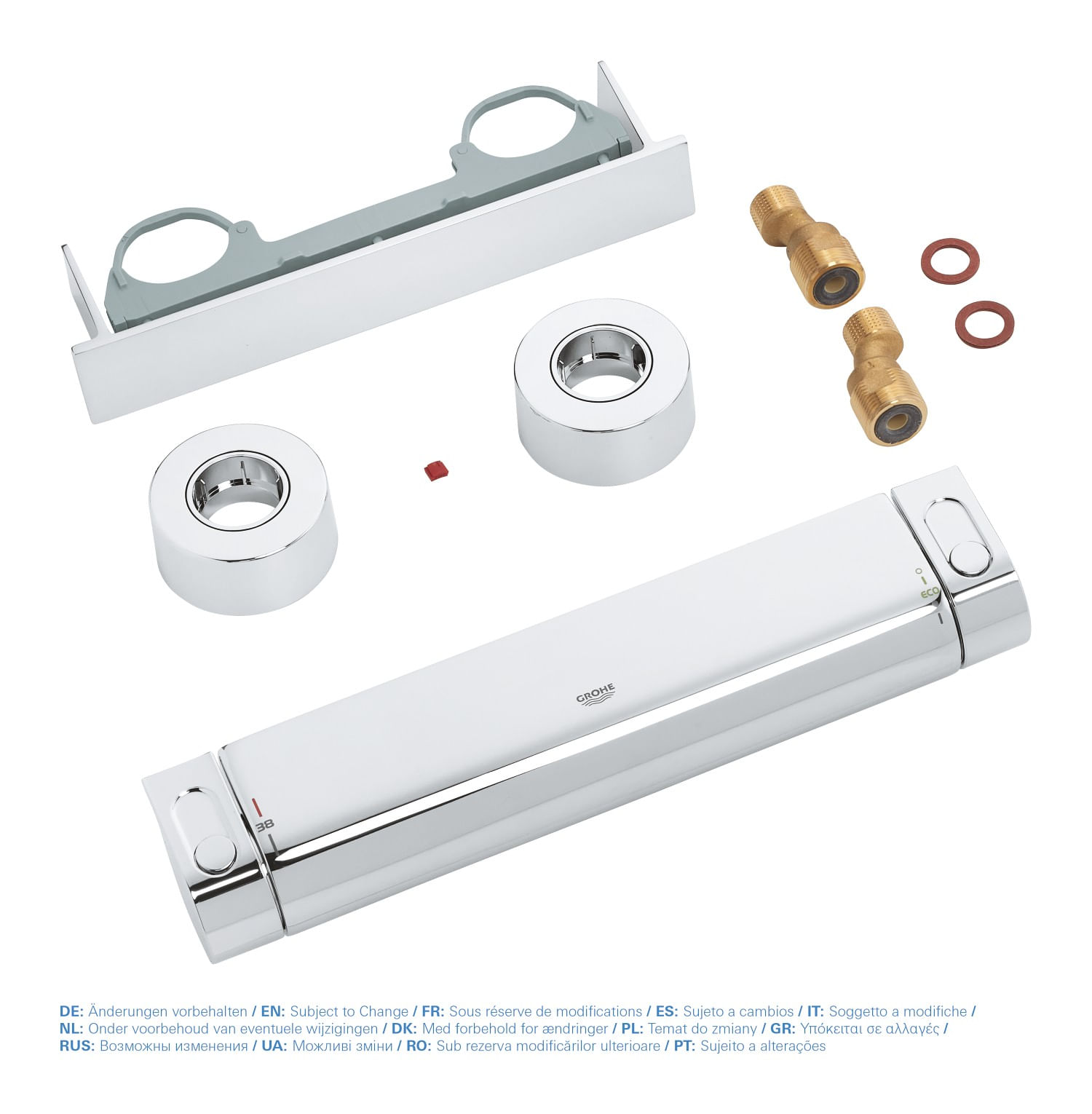 Baterie dus Grohe 34469001, 1 bar, 79 mm, 313 mm, 2 orificii instalare, 1/2 dimensiune racord furtun, Crom — imaginea 4