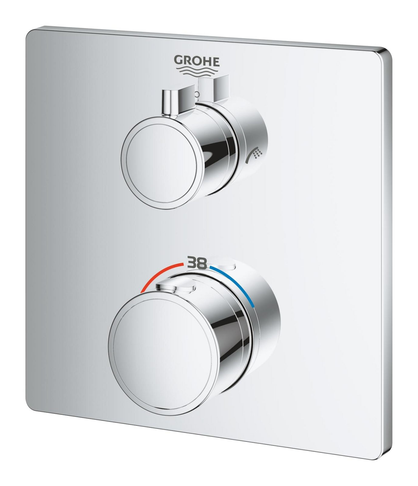 Unitate comanda cada Grohe 24080000, 1 bar, 158 mm, 10 mm, 2 iesiri, 1 functii palarie dus, 1/2 dimensiune racord, Crom — imaginea 7