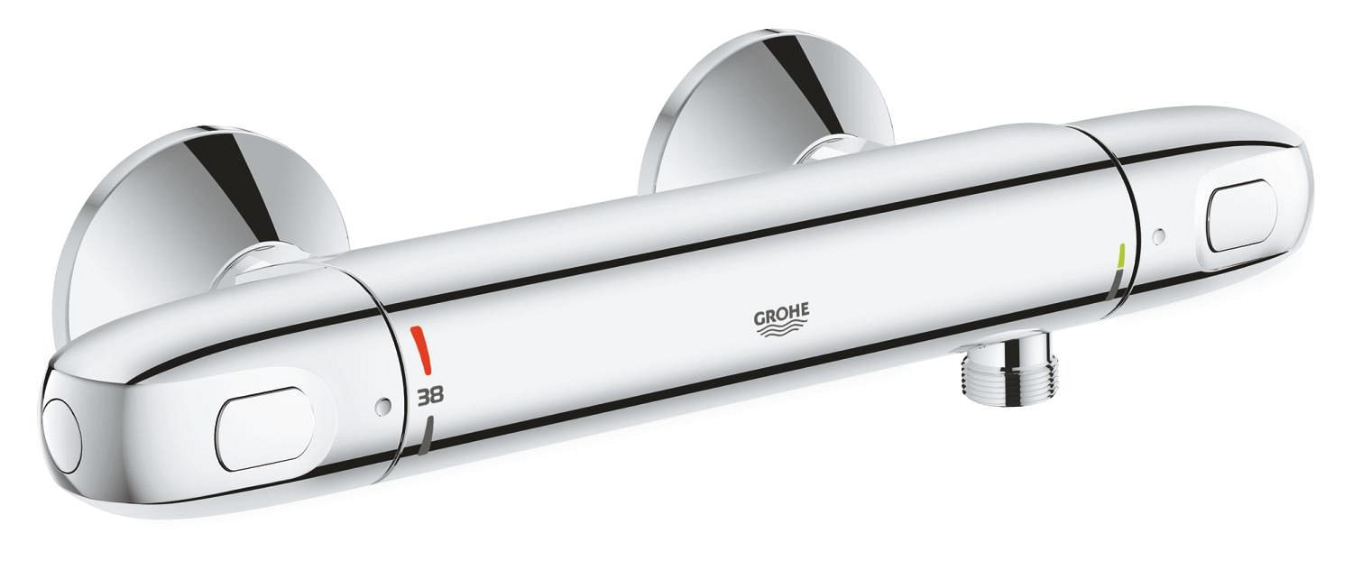 Baterie dus Grohe 34814003, 0.8 bar, 81 mm, 305 mm, 2 orificii instalare, 1/2 dimensiune racord furtun, Crom — imaginea 4