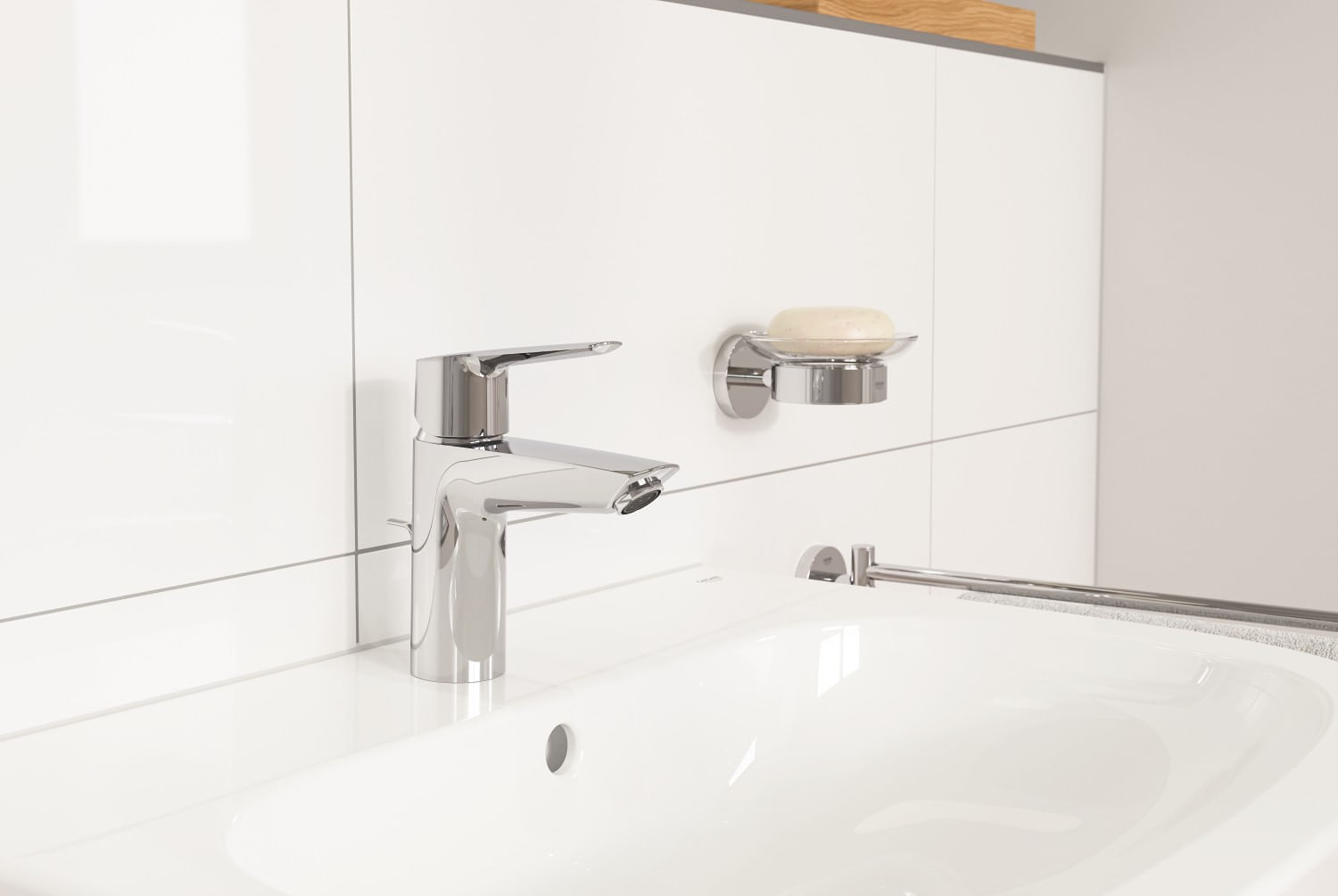 Baterie lavoar Grohe 24209002, 1 bar, 35 mm, 165 mm, 109 mm, 395 mm, 1 orificii instalare, 3/8 dimensiune racord, Crom — imaginea 3