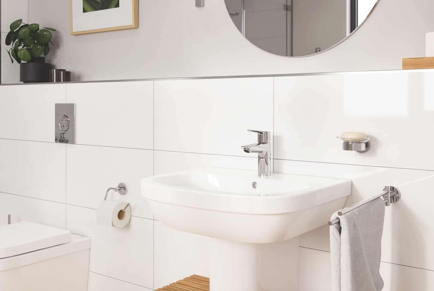 Baterie lavoar Grohe 24209002, 1 bar, 35 mm, 165 mm, 109 mm, 395 mm, 1 orificii instalare, 3/8 dimensiune racord, Crom — imaginea 8