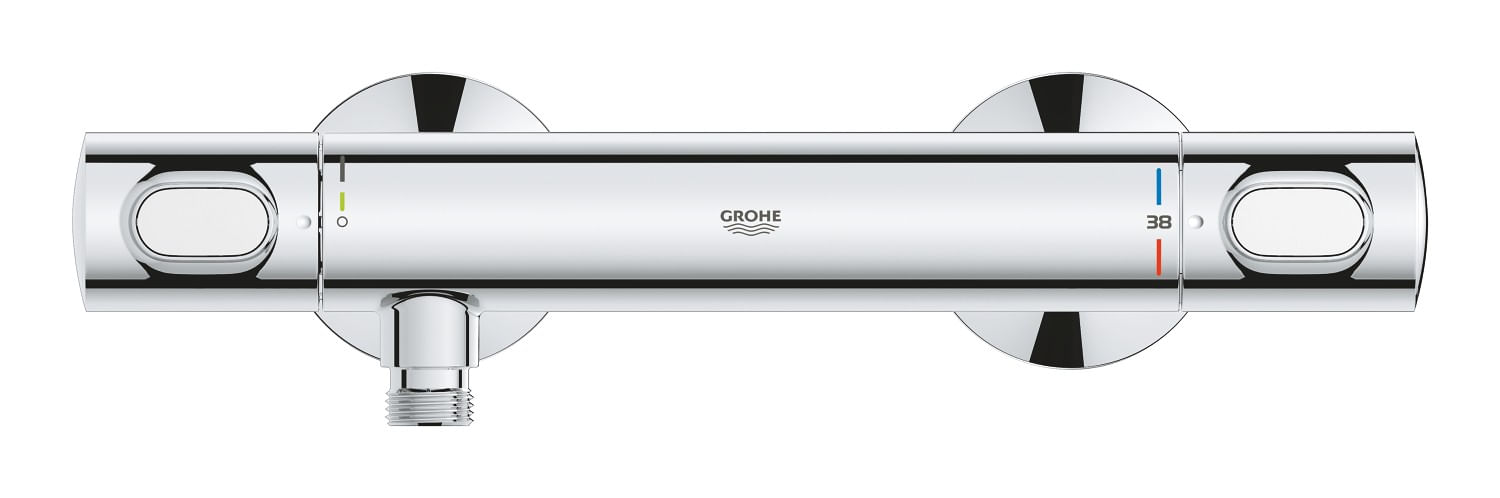 Baterie dus Grohe 34840000, 1 bar, 317 mm, 72 mm, 2 orificii instalare, 1/2 dimensiune racord furtun, Crom — imaginea 2