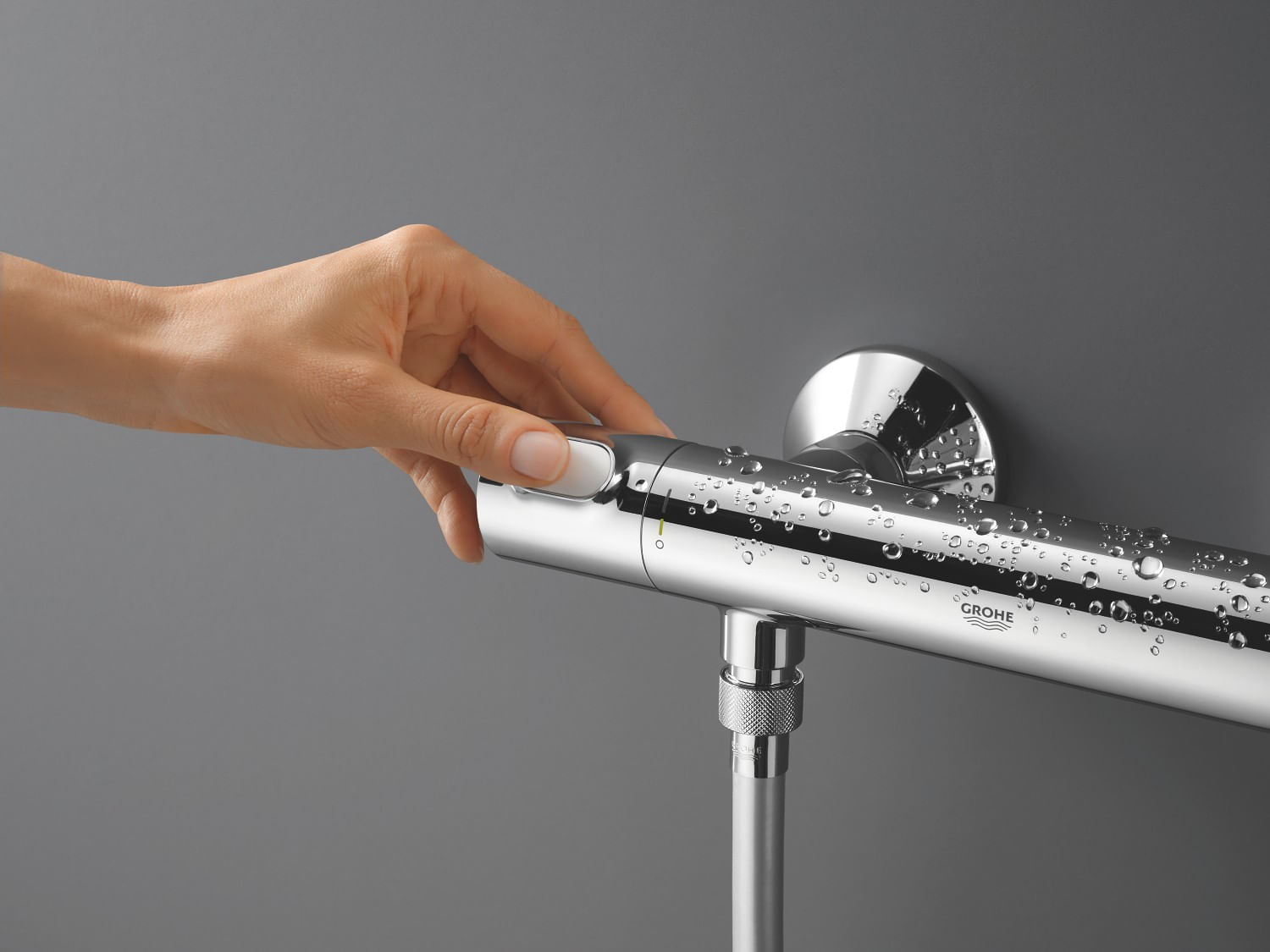 Baterie dus Grohe 34840000, 1 bar, 317 mm, 72 mm, 2 orificii instalare, 1/2 dimensiune racord furtun, Crom — imaginea 6
