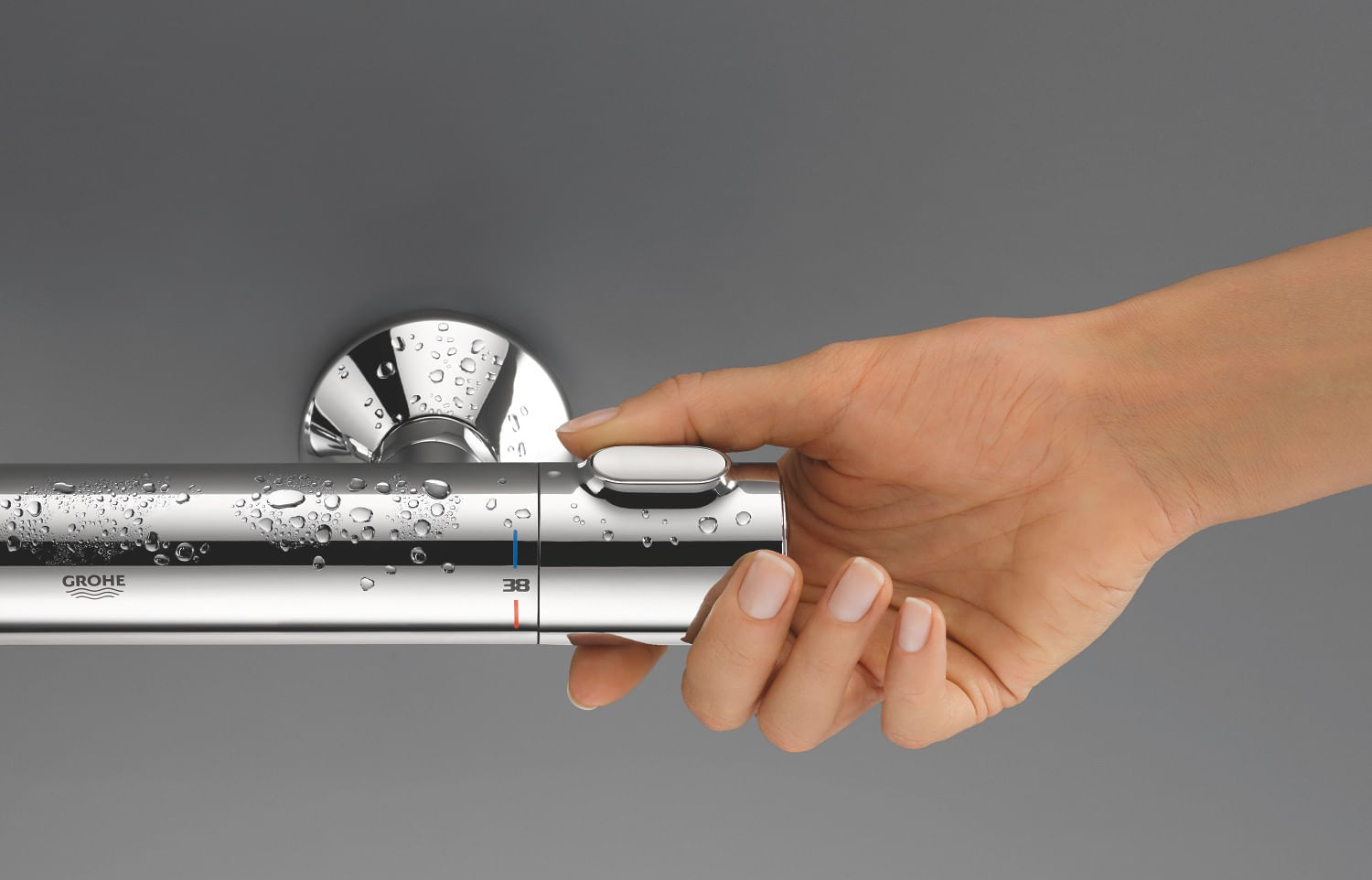 Baterie dus Grohe 34840000, 1 bar, 317 mm, 72 mm, 2 orificii instalare, 1/2 dimensiune racord furtun, Crom — imaginea 7