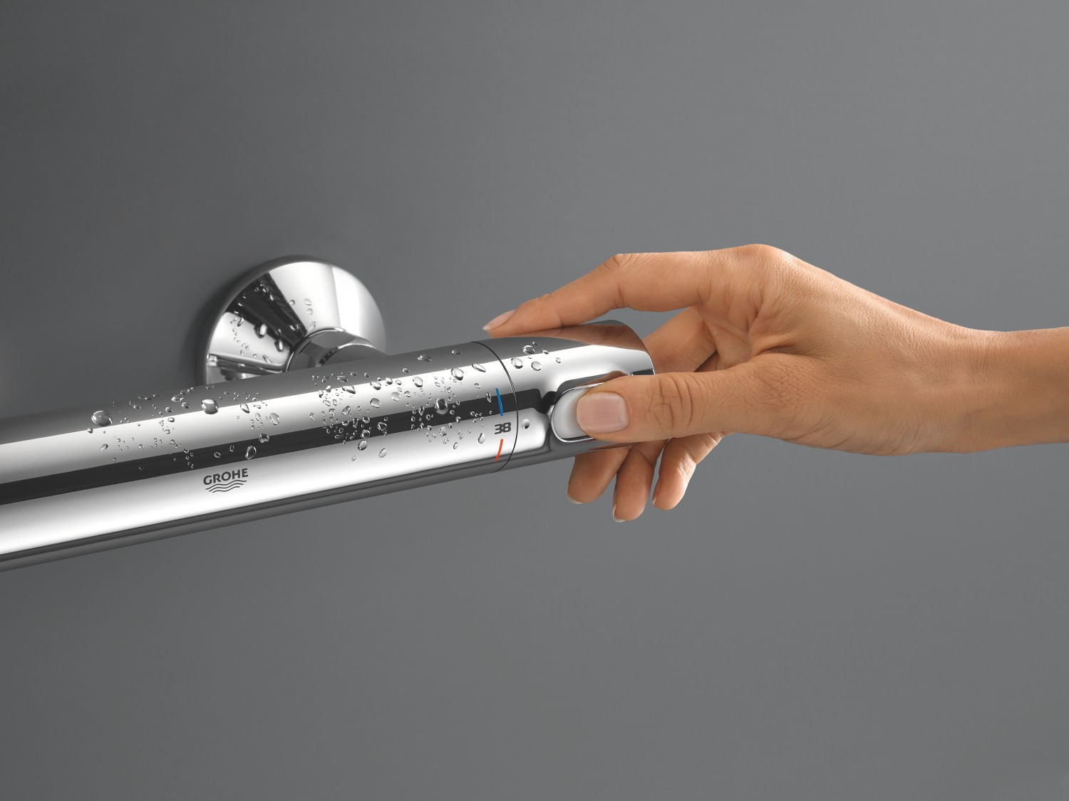 Baterie dus Grohe 34840000, 1 bar, 317 mm, 72 mm, 2 orificii instalare, 1/2 dimensiune racord furtun, Crom — imaginea 9