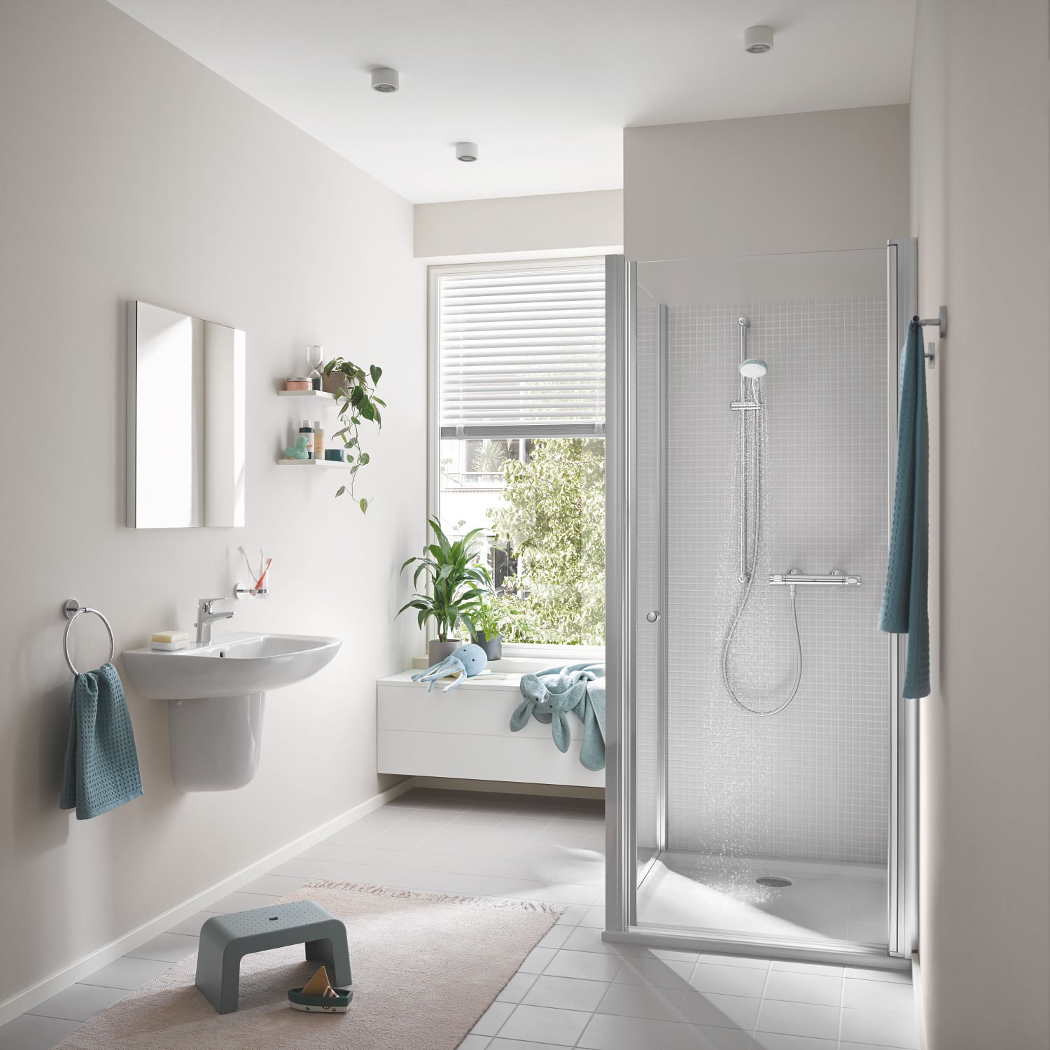 Baterie dus Grohe 34840000, 1 bar, 317 mm, 72 mm, 2 orificii instalare, 1/2 dimensiune racord furtun, Crom — imaginea 15