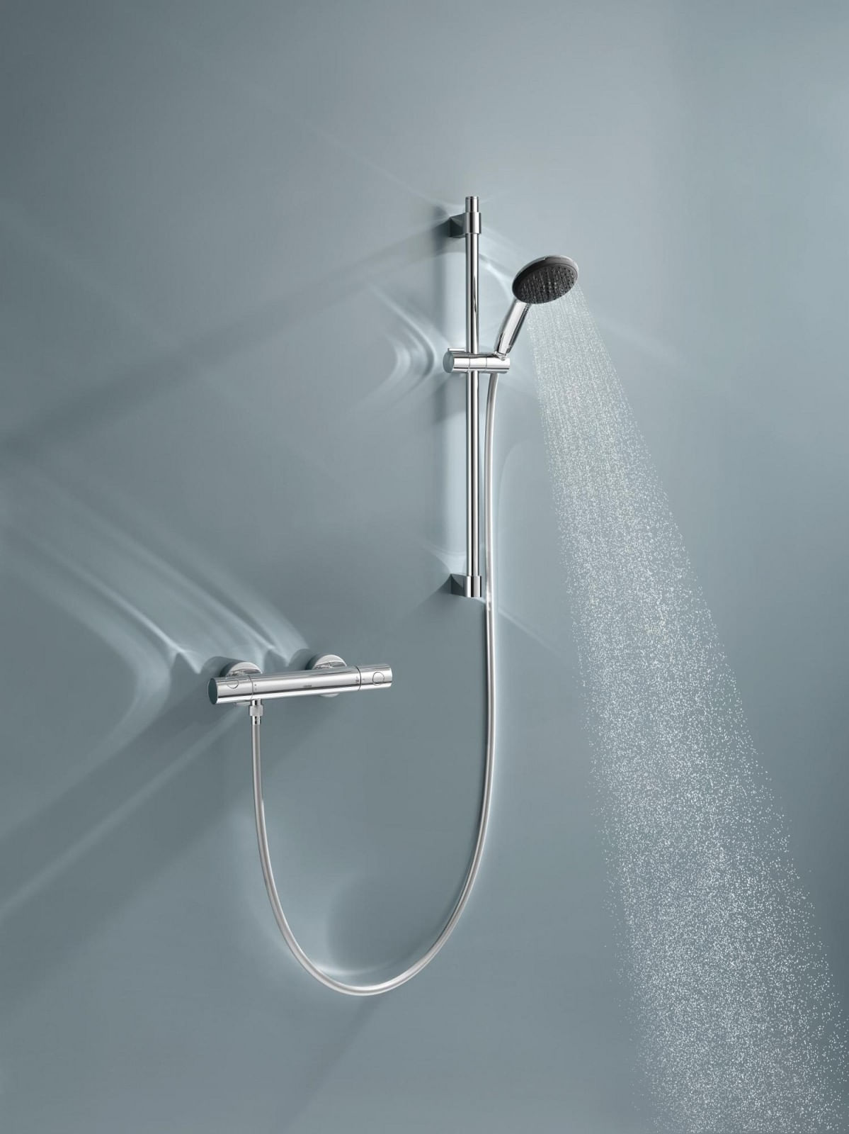 Baterie dus Grohe 34856000, 0.8 bar, 81 mm, 305 mm, 110 mm, 1.75 m, 600 mm, 2 orificii instalare, Crom — imaginea 4