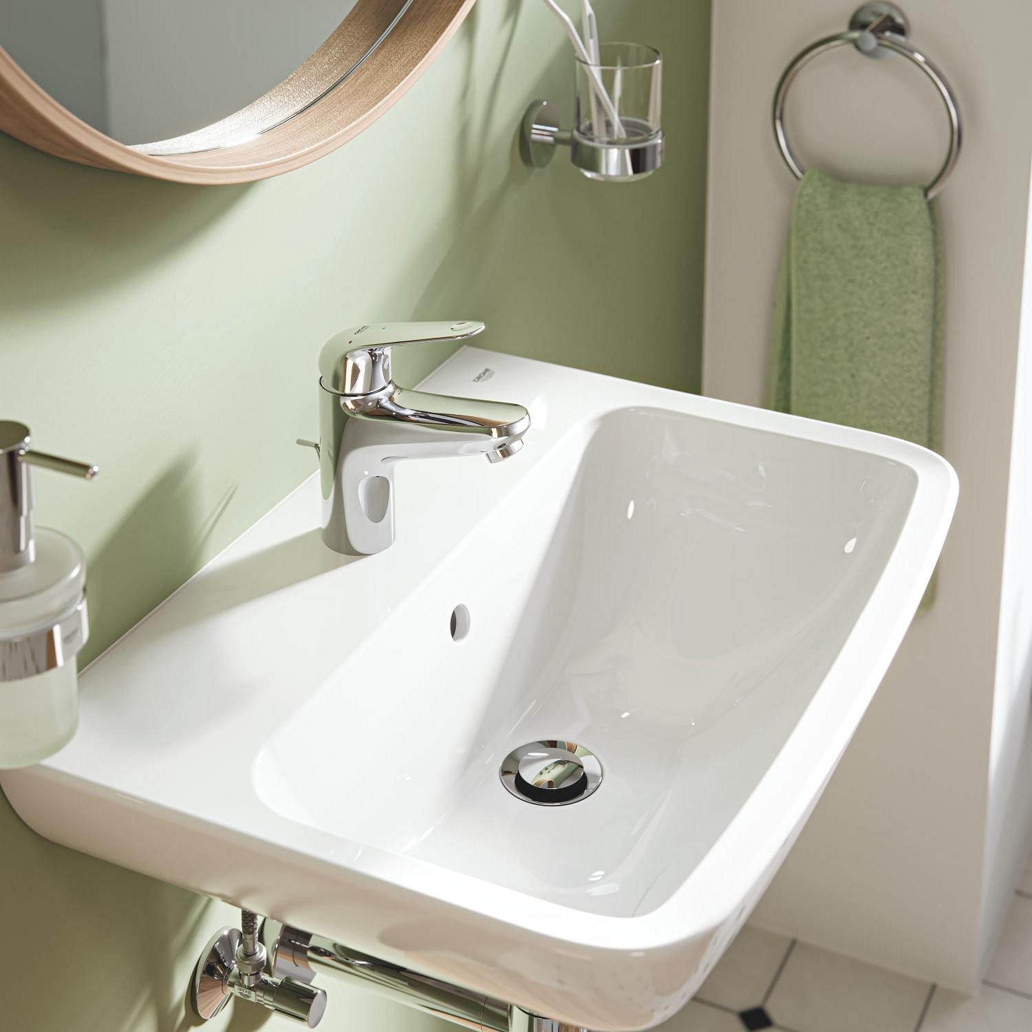Baterie lavoar Grohe 24322001, 28 mm, 5 l/min, 0.8 bar, 35 mm, 167 mm, 103 mm, 400 mm, 1 orificii instalare, Crom — imaginea 7