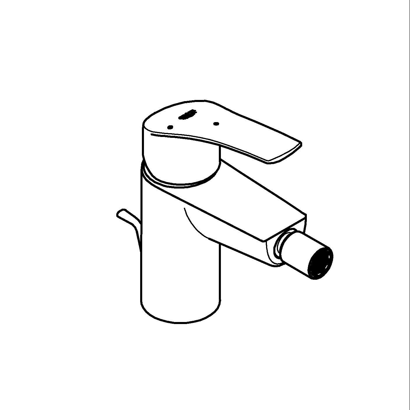 Baterie bideu Grohe 32928003, 28 mm, 1 bar, 35 mm, 151 mm, 115 mm, 410 mm, 1 orificii instalare, Crom — imaginea 3