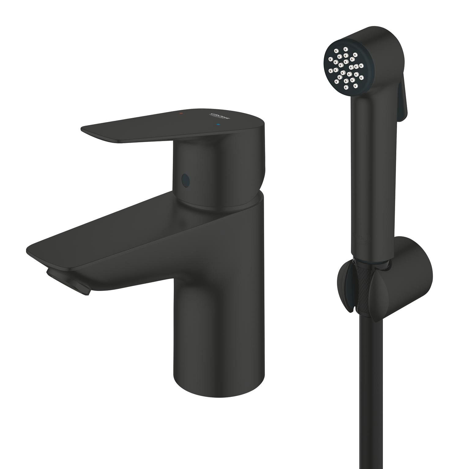 Baterie lavoar Grohe 237732431, 28 mm, 5 l/min, 0.7 bar, 34 mm, 153 mm, 106 mm, 375 mm, 1 orificii instalare, Negru — imaginea 2