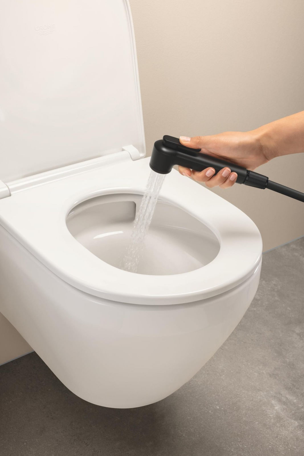 Baterie lavoar Grohe 237732431, 28 mm, 5 l/min, 0.7 bar, 34 mm, 153 mm, 106 mm, 375 mm, 1 orificii instalare, Negru — imaginea 4