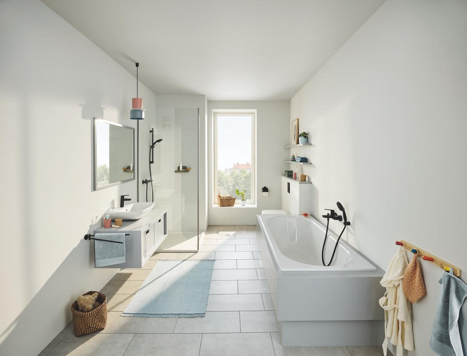 Baterie cada Grohe 242062432, 0.8 bar, 188 mm, 223 mm, 2 orificii instalare, 1/2 dimensiune racord, Negru — imaginea 7