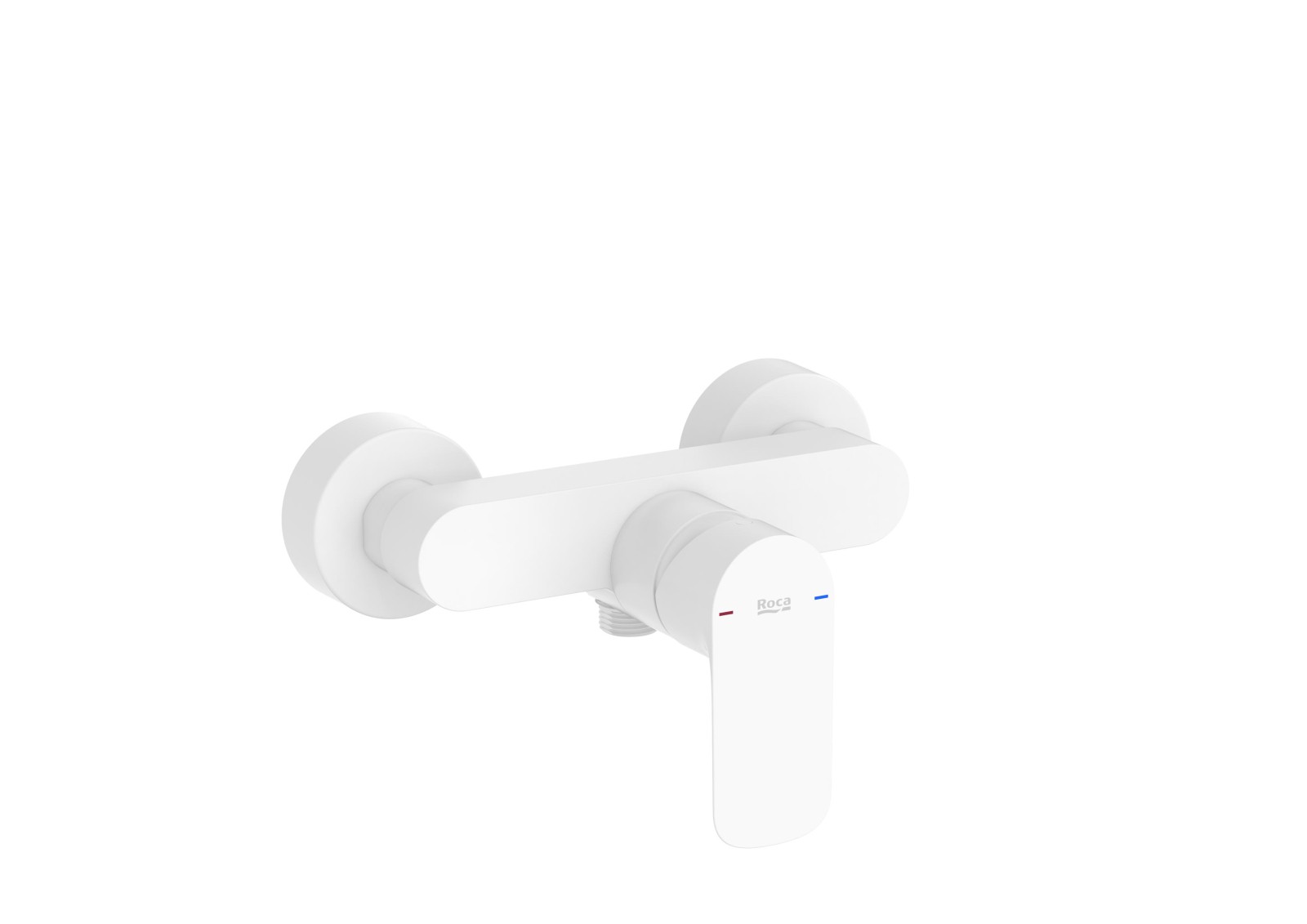 Baterie dus Roca A5A216EB00, 0.6 bar, 133 mm, 215 mm, 2 orificii instalare, 1/2 dimensiune racord furtun, Alb — imaginea 2