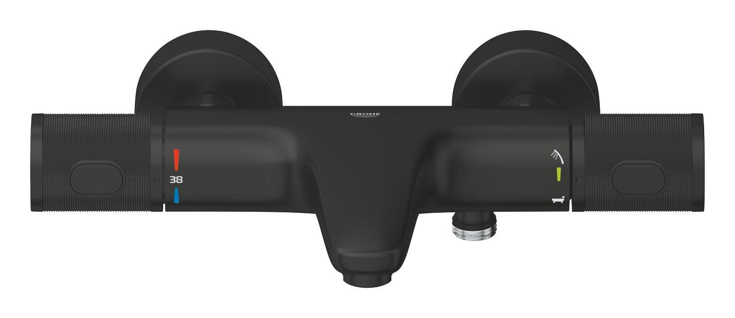 Baterie cada Grohe 347882430, 1 bar, 172 mm, 313 mm, 2 orificii instalare, 1/2 dimensiune racord, Negru — imaginea 3