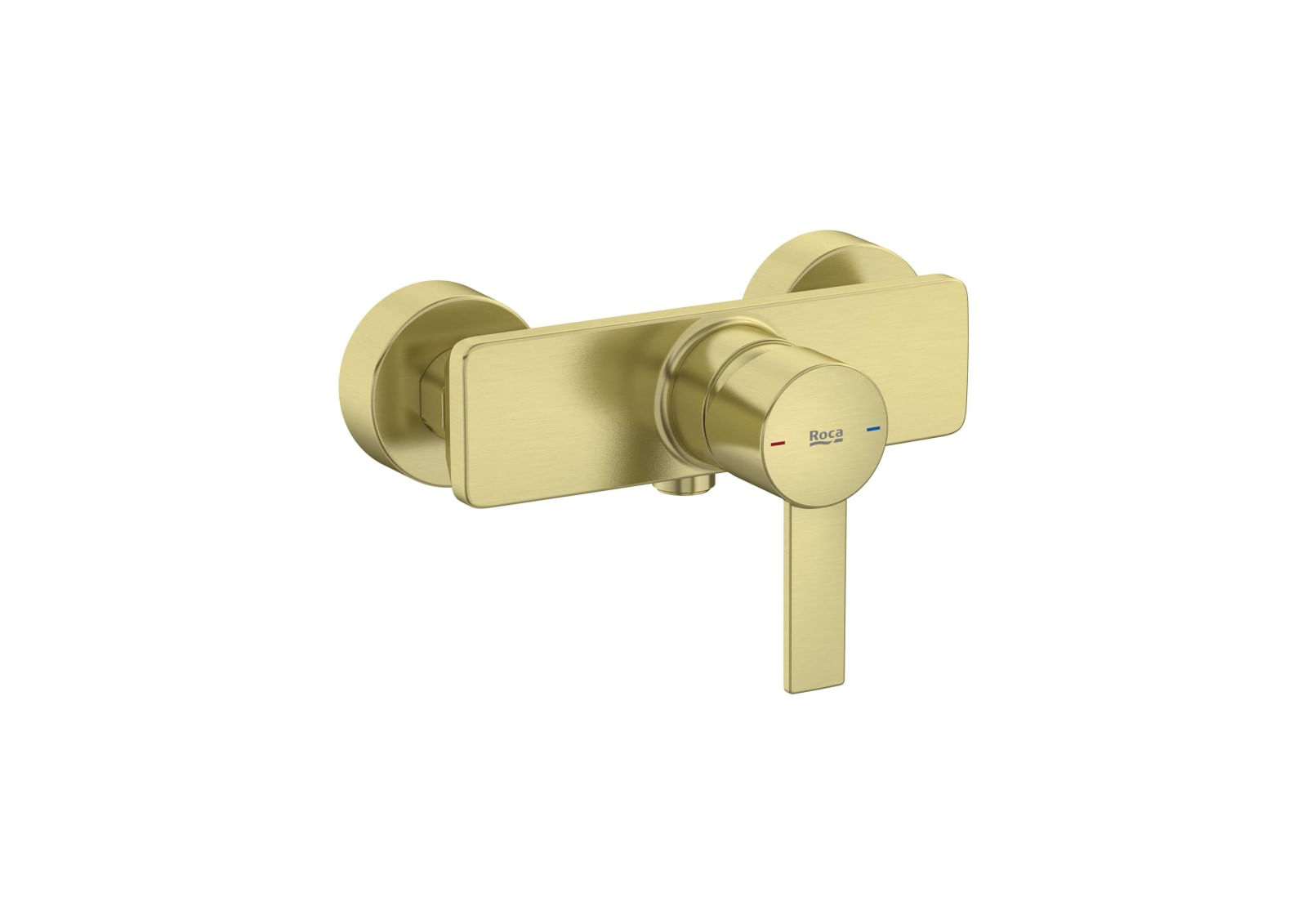 Baterie dus Roca A5A215FVA0, 0.6 bar, 128 mm, 215 mm, 2 orificii instalare, 1/2 dimensiune racord furtun, Auriu — imaginea 2