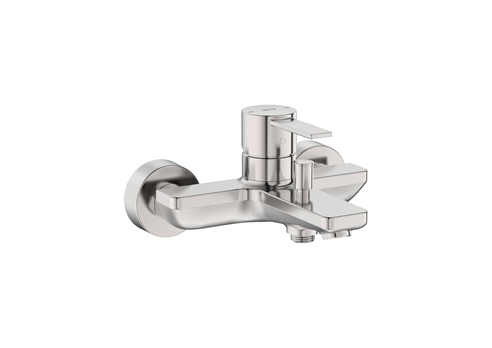 Baterie cada Roca A5A025FSM0, 0.8 bar, 193 mm, 215 mm, 122 mm, 2 orificii instalare, 1/2 dimensiune racord, Otel satinat — imaginea 2