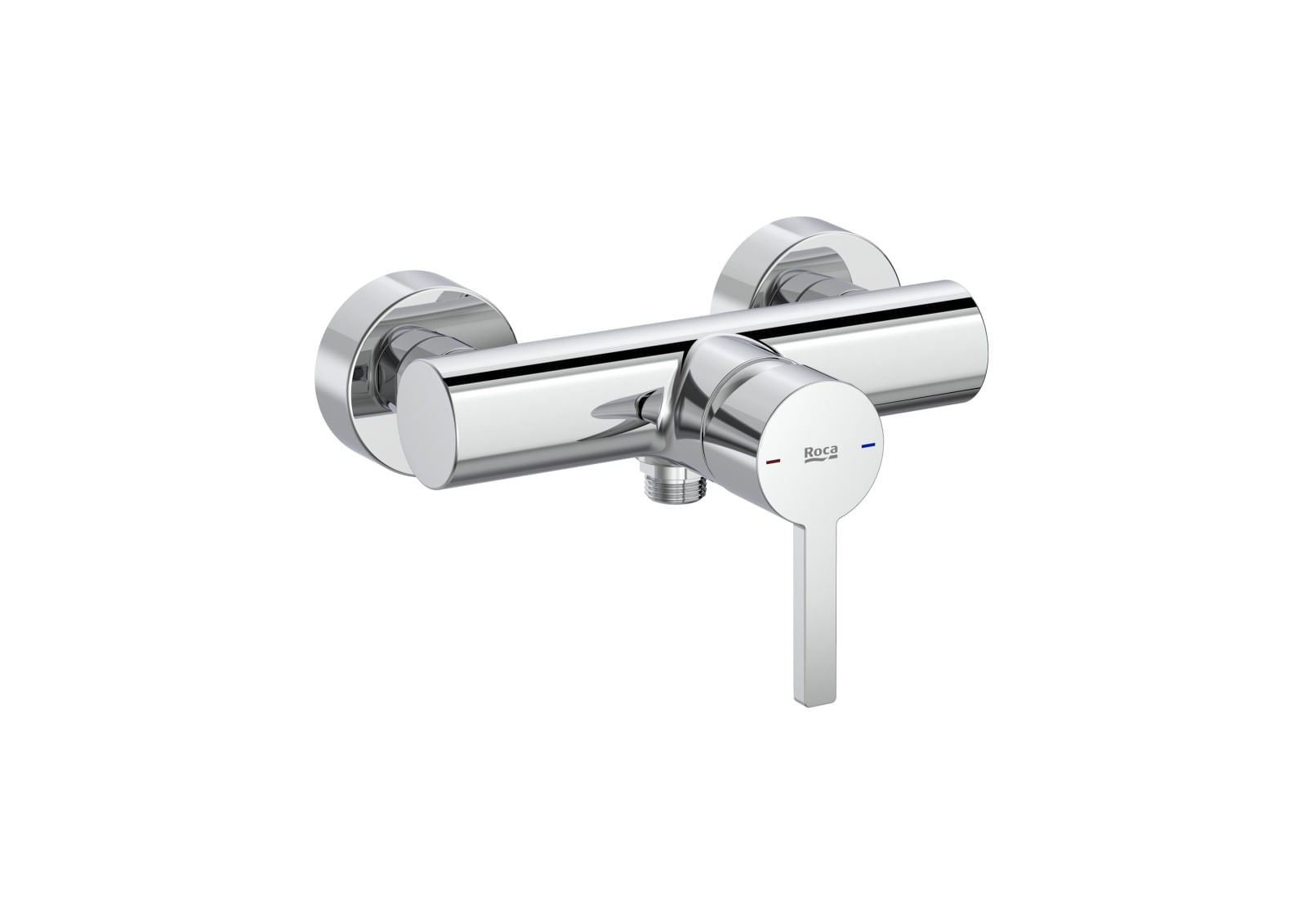 Baterie dus Roca A5A2196C00, 0.6 bar, 140 mm, 215 mm, 2 orificii instalare, 1/2 dimensiune racord furtun, Crom — imaginea 2