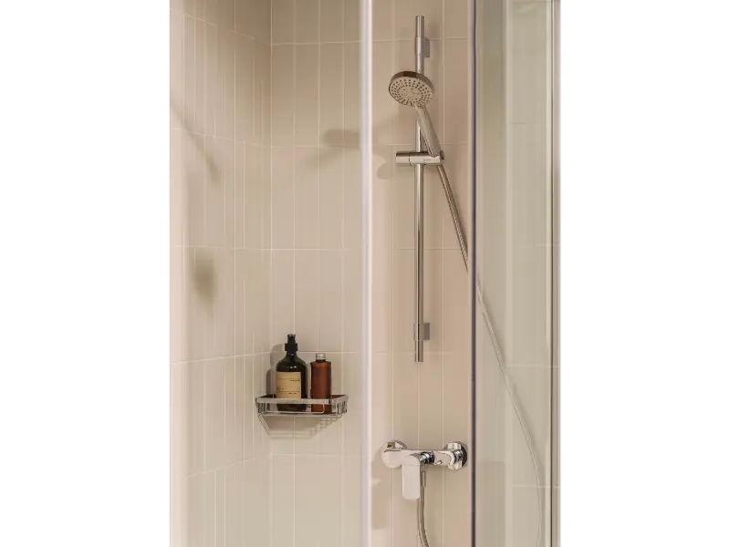 Baterie dus Roca A5A216EC00, 0.6 bar, 133 mm, 215 mm, 2 orificii instalare, 1/2 dimensiune racord furtun, Crom — imaginea 5