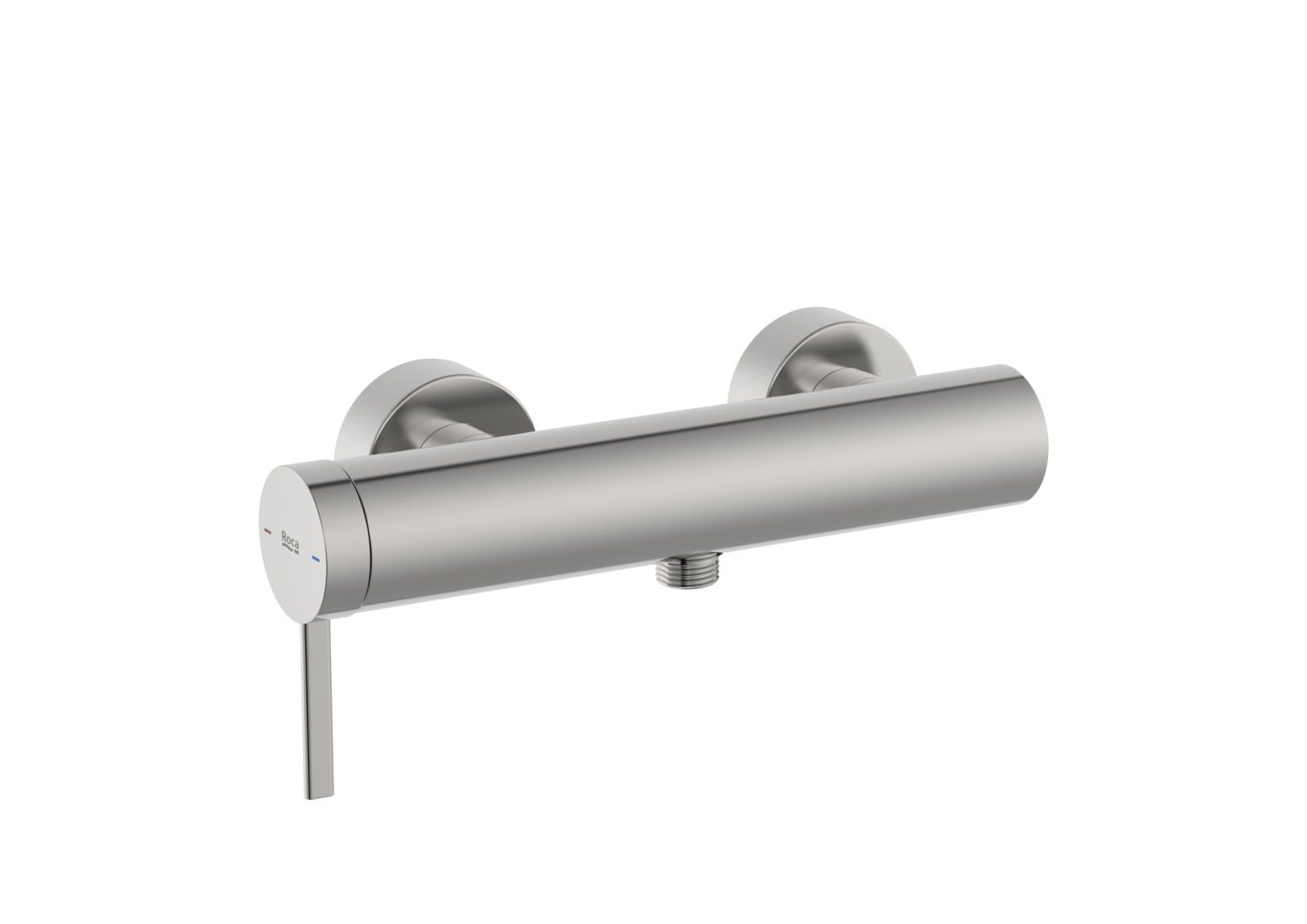 Baterie dus Roca A5A219ESM0, 0.6 bar, 108 mm, 267 mm, 2 orificii instalare, 1/2 dimensiune racord furtun, Otel Satinat — imaginea 2