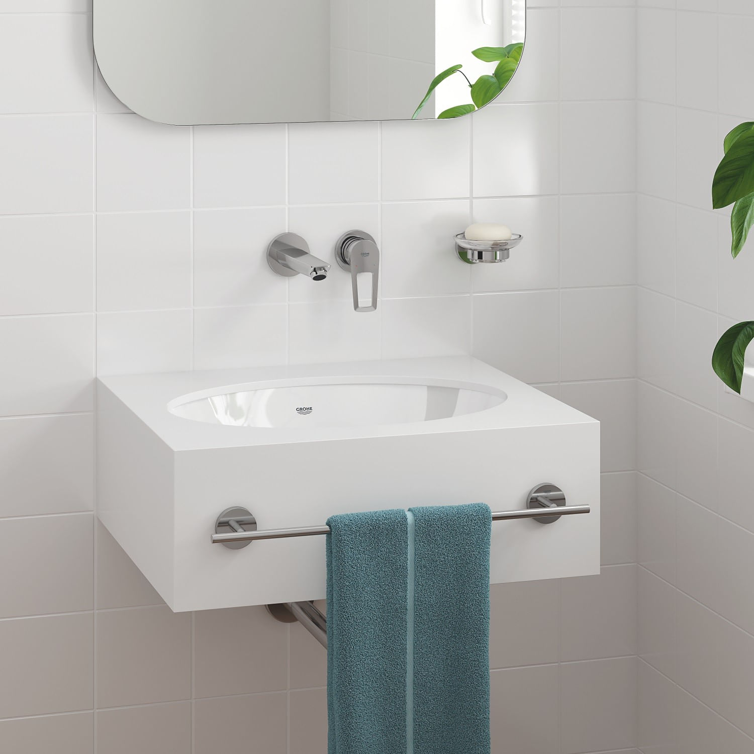 Baterie de lavoar Grohe 20289001, 1 bar, 35 mm, 60 mm, 177 mm, 2 orificii instalare, 1/2 dimensiune racord, Crom — imaginea 2
