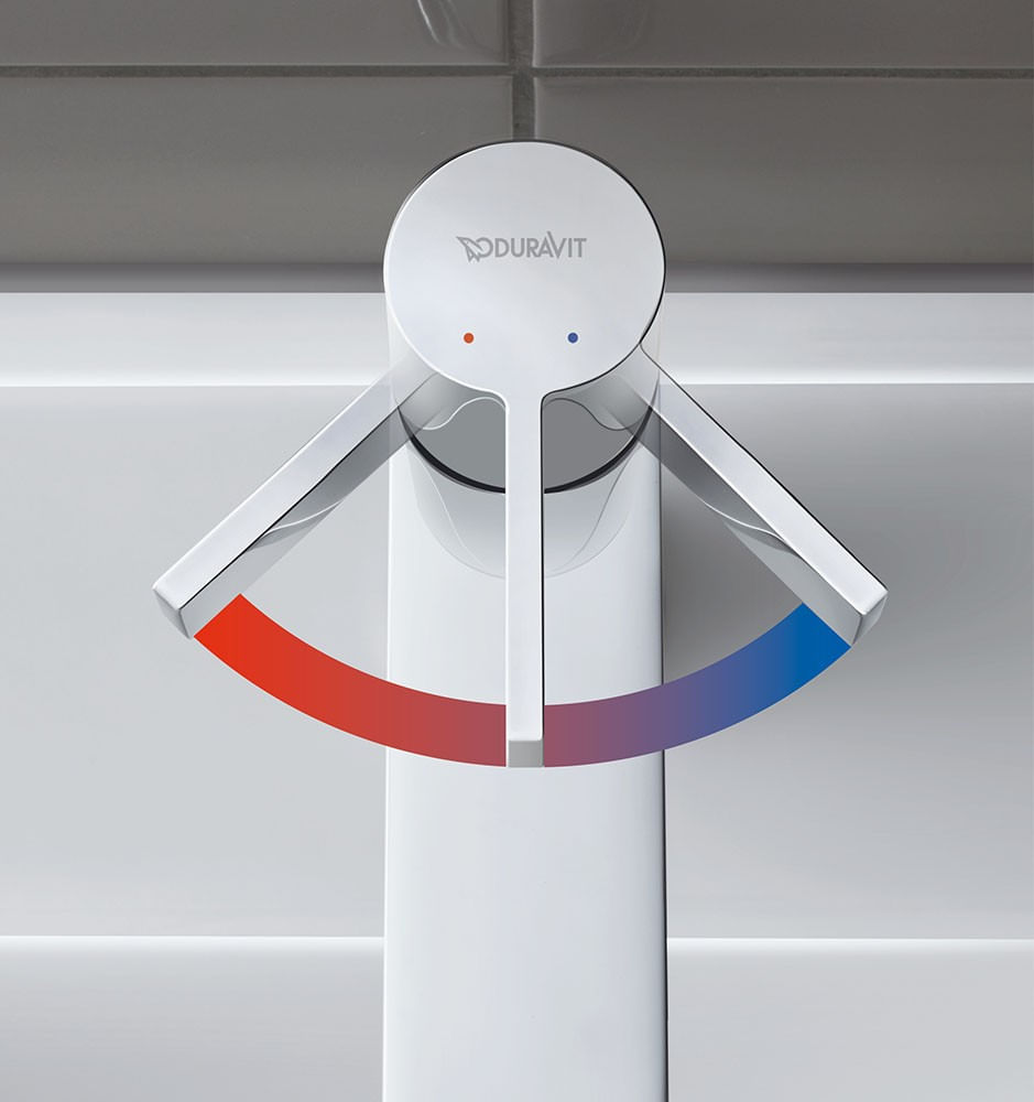Baterie lavoar Duravit DE1010001010, 35 mm, 5 l/min, 0.8 bar, 161 mm, 139 mm, 434 mm, 1 orificii instalare, Crom — imaginea 3