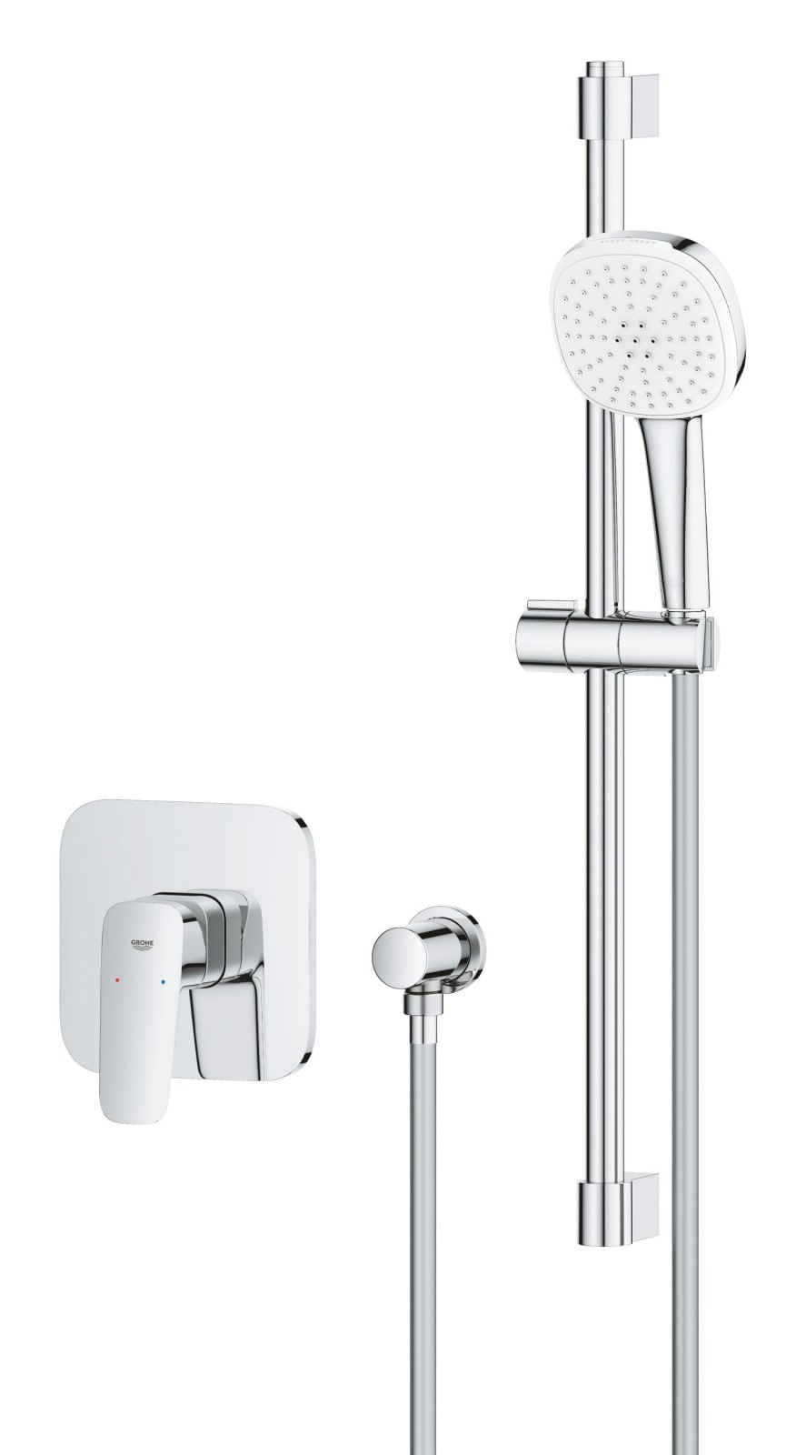 Baterie dus Grohe 1053350000, 0.8 bar, 146 mm, 158 mm, 110 mm, 1.75 m, 600 mm, 2 orificii instalare, Crom — imaginea 2
