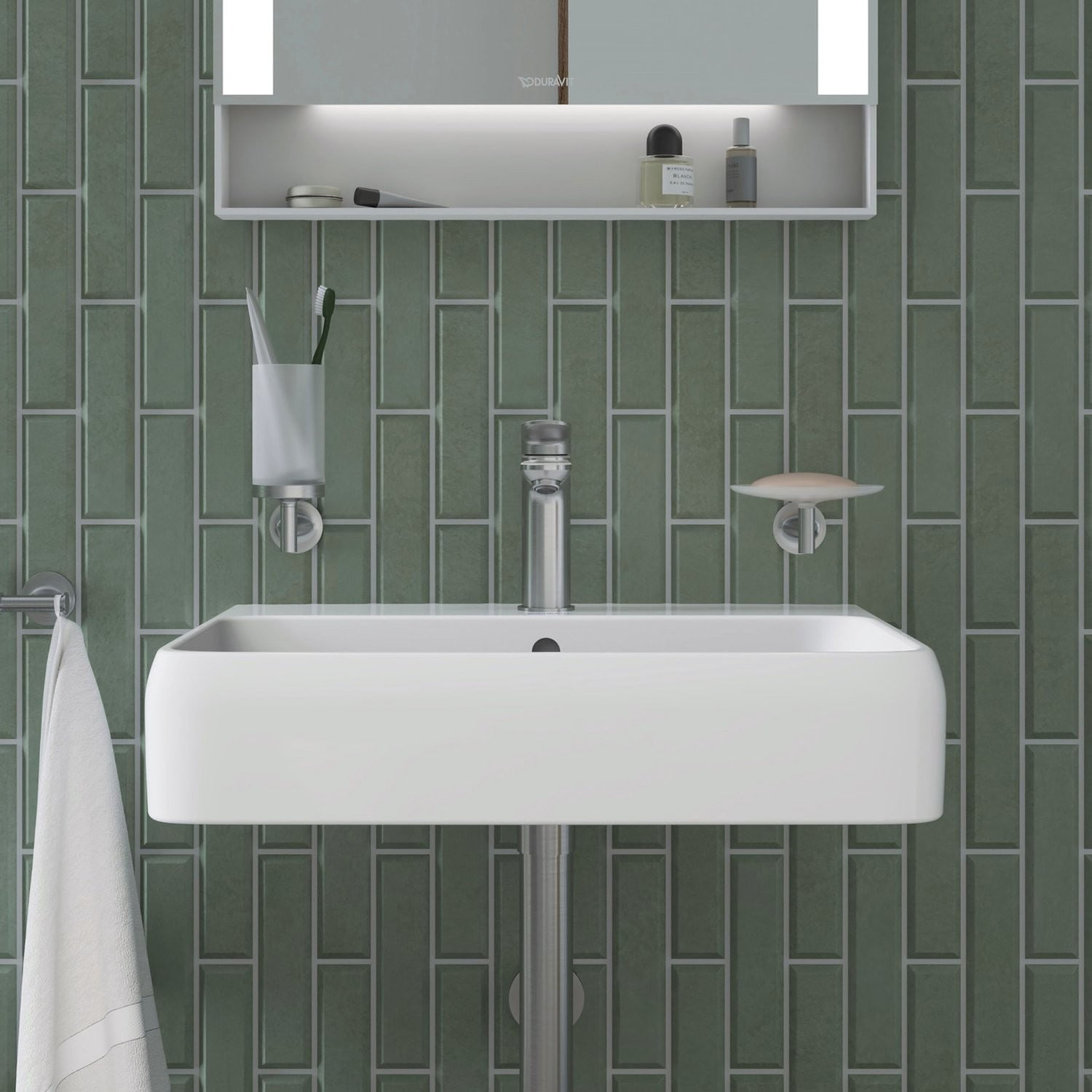 Baterie lavoar Duravit WA1020001070, 5 l/min, 0.5 bar, 35 mm, 171 mm, 166 mm, 361 mm, 1 orificii instalare, Otel satinat — imaginea 4