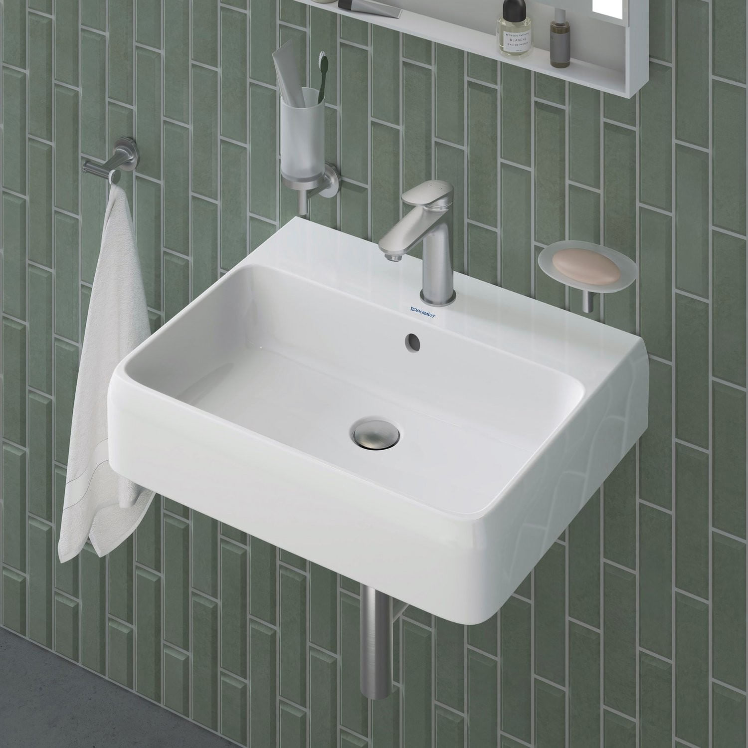 Baterie lavoar Duravit WA1020001070, 5 l/min, 0.5 bar, 35 mm, 171 mm, 166 mm, 361 mm, 1 orificii instalare, Otel satinat — imaginea 5