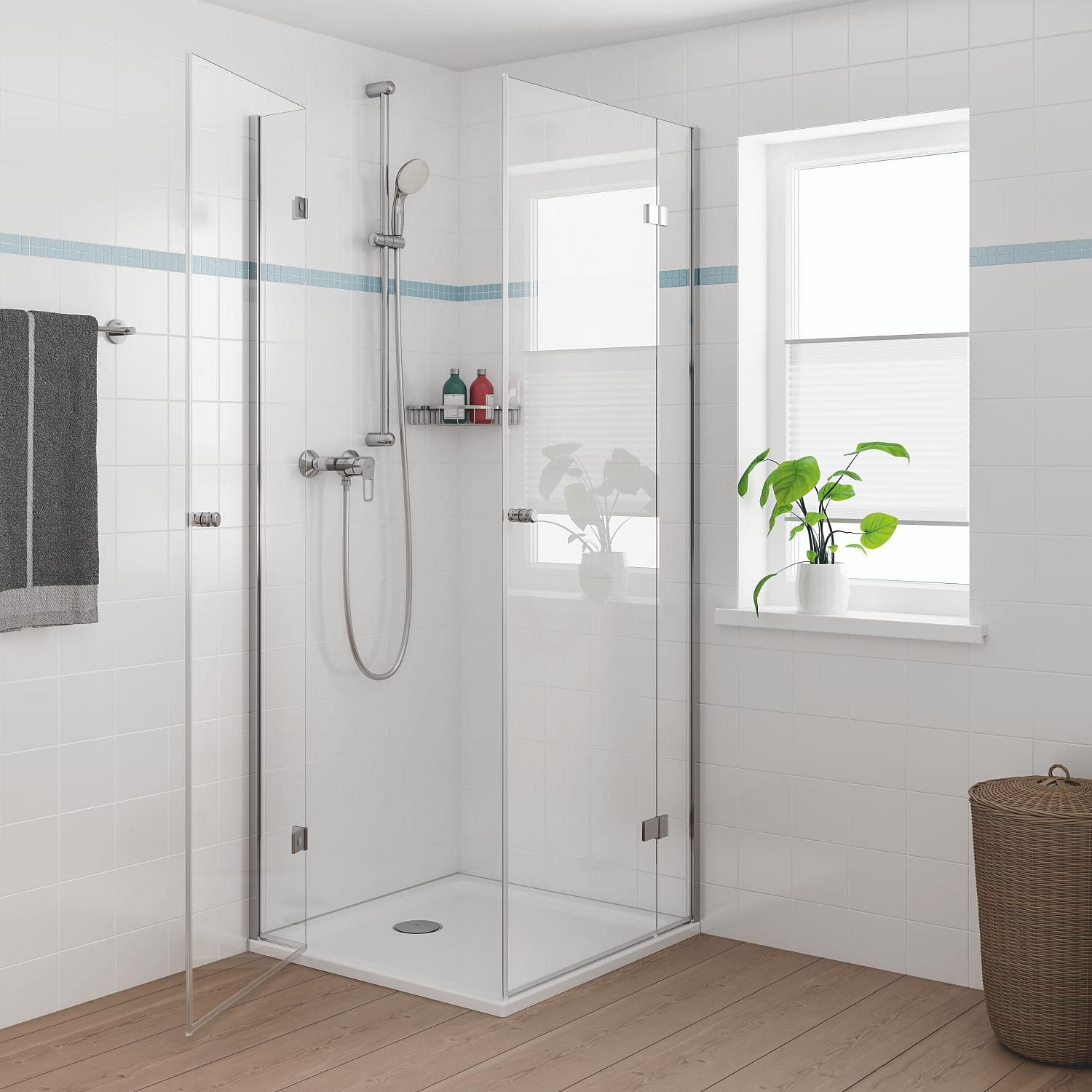 Baterie dus Grohe 23634001, 1 bar, 225 mm, 134 mm, 2 orificii instalare, 1/2 dimensiune racord furtun, Crom — imaginea 8