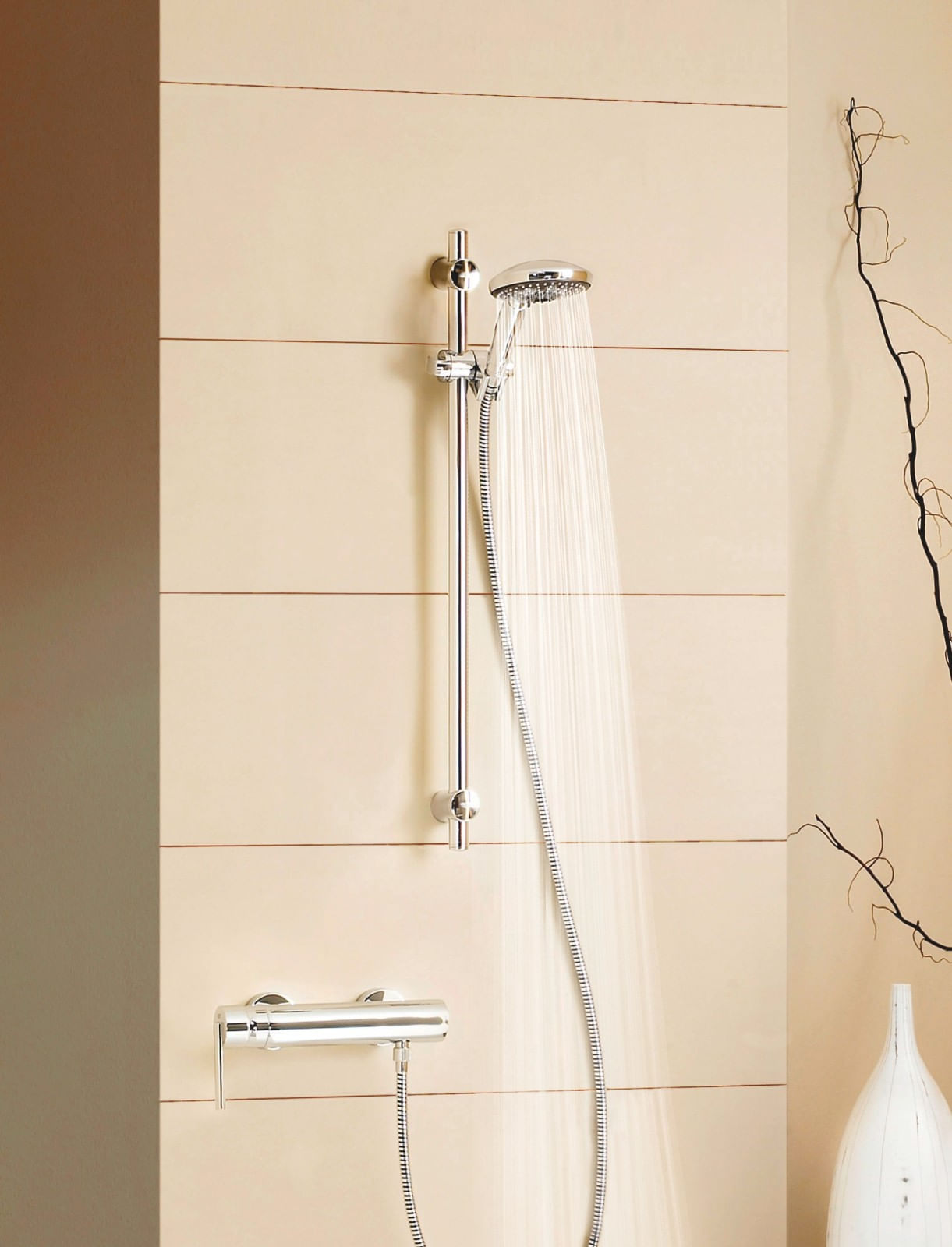 Baterie dus Grohe 25252001, 1 bar, 281 mm, 91 mm, 2 orificii instalare, 1/2 dimensiune racord furtun, Crom — imaginea 4