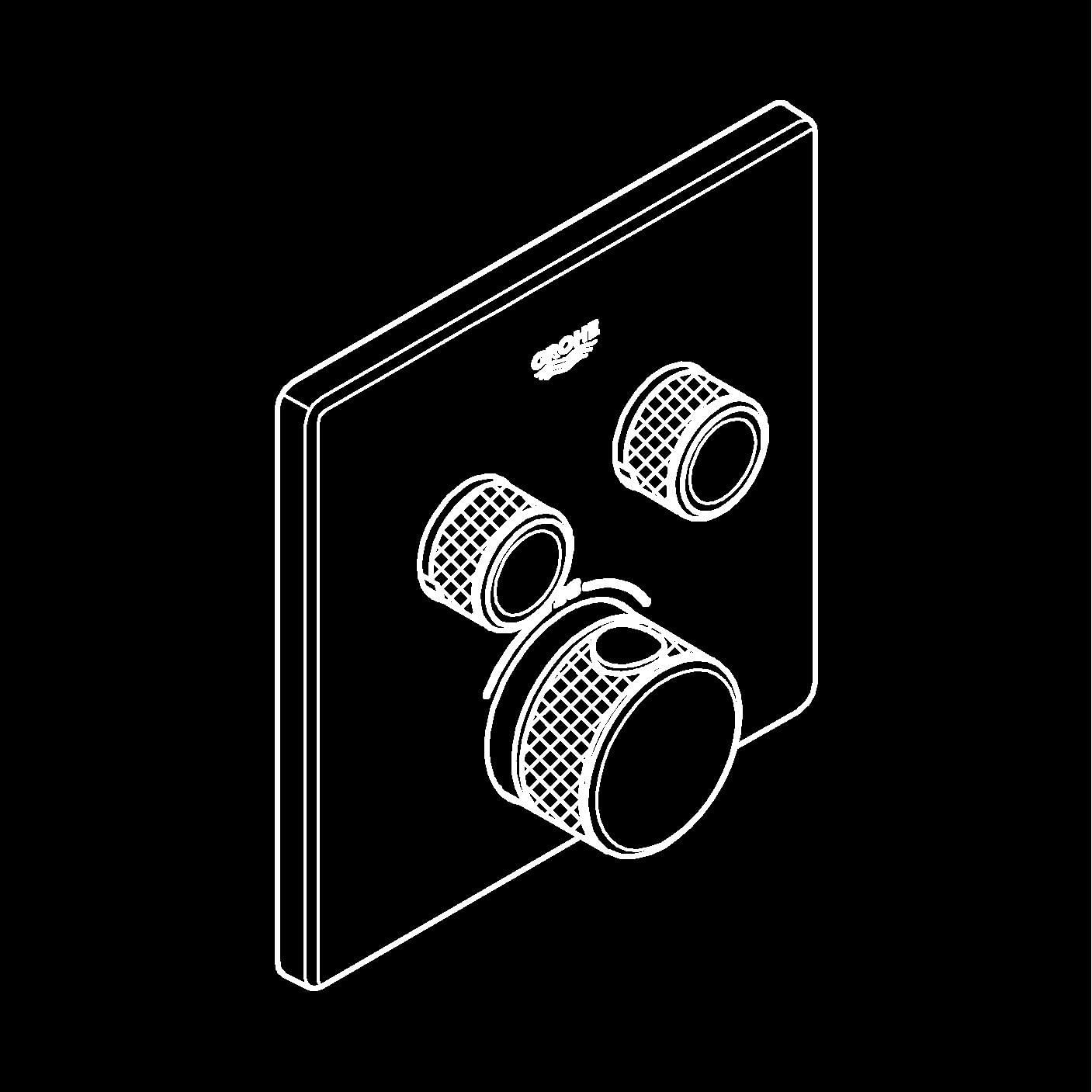 Unitate comanda Grohe 291242430, 1 bar, 158 mm, 10 mm, 2 iesiri, 1 functii palarie dus, 1/2 dimensiune racord, Negru — imaginea 3
