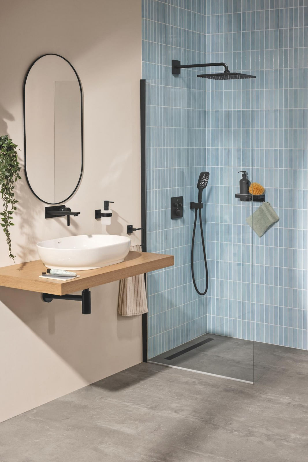 Unitate comanda Grohe 291242430, 1 bar, 158 mm, 10 mm, 2 iesiri, 1 functii palarie dus, 1/2 dimensiune racord, Negru — imaginea 5