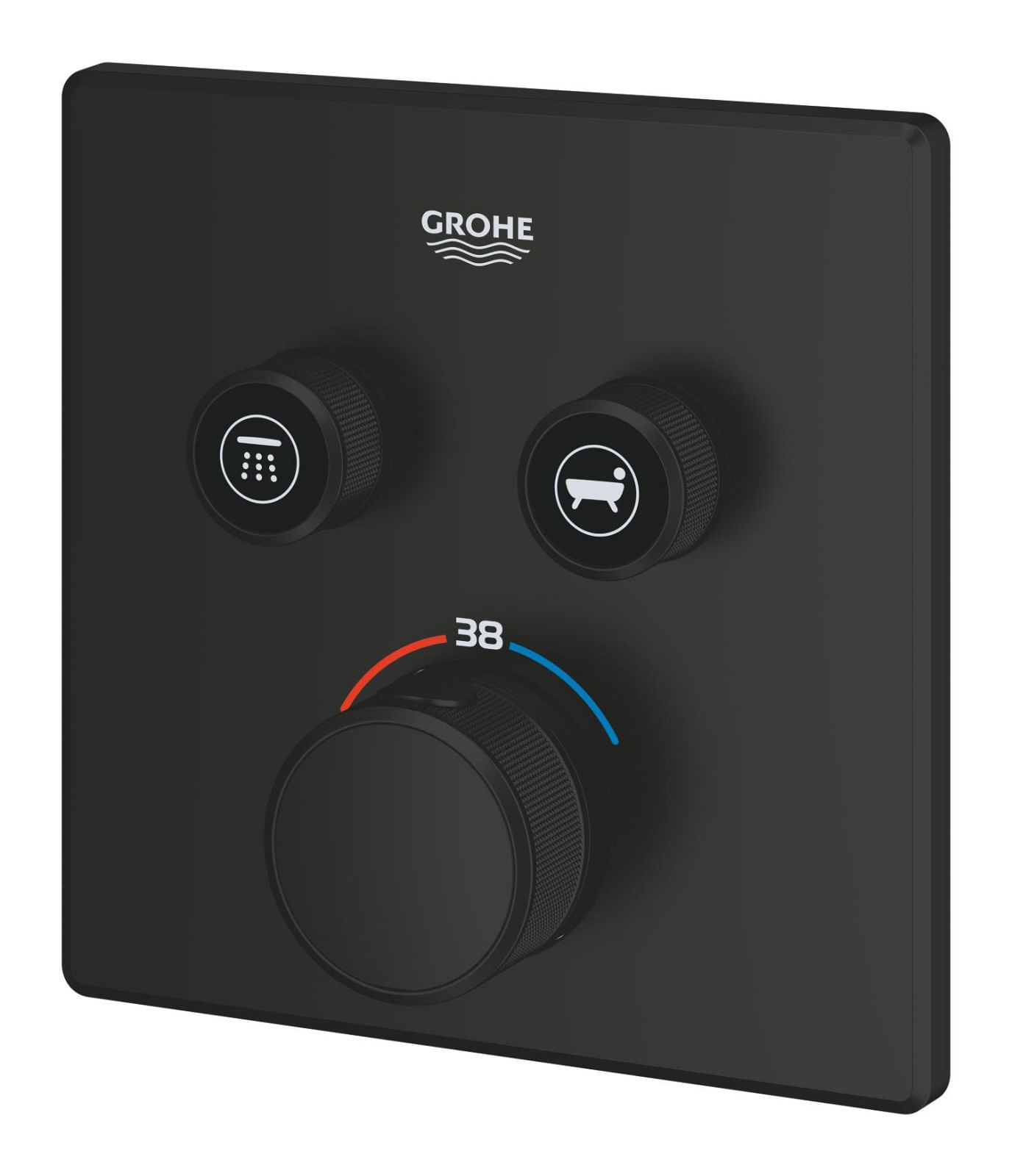 Unitate comanda Grohe 291242430, 1 bar, 158 mm, 10 mm, 2 iesiri, 1 functii palarie dus, 1/2 dimensiune racord, Negru — imaginea 8