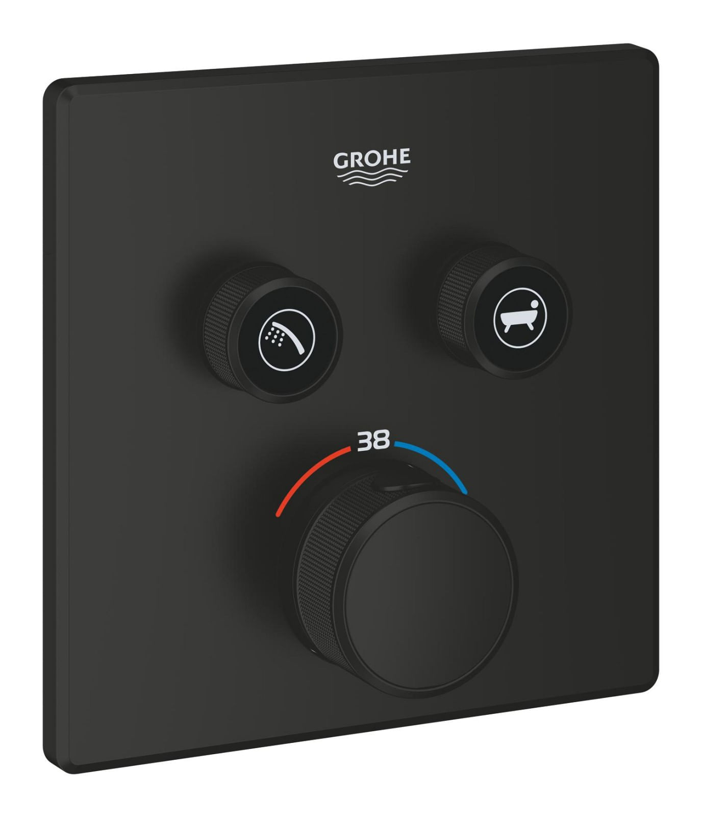 Unitate comanda Grohe 291242430, 1 bar, 158 mm, 10 mm, 2 iesiri, 1 functii palarie dus, 1/2 dimensiune racord, Negru — imaginea 11