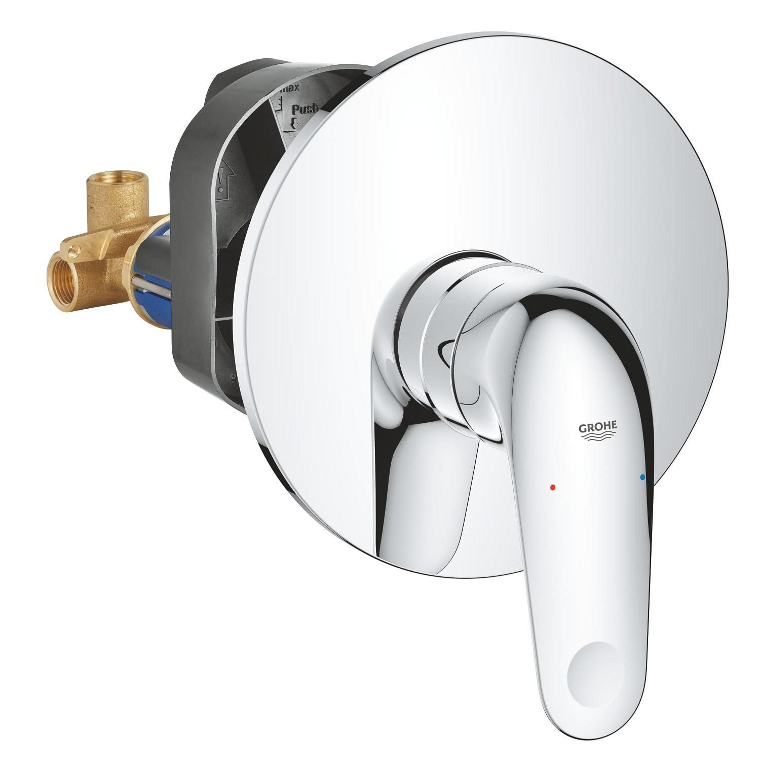 Unitate comanda Grohe 24334001, 1 bar, 158 mm, 10 mm, 1 iesiri, 1 functii palarie dus, 1/2 dimensiune racord, Crom — imaginea 4